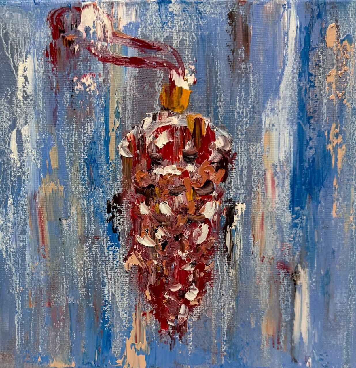 Белла Новинькова (Картина, живопись - 
                  20 x 20 см) Шишка. Игрушки из детства