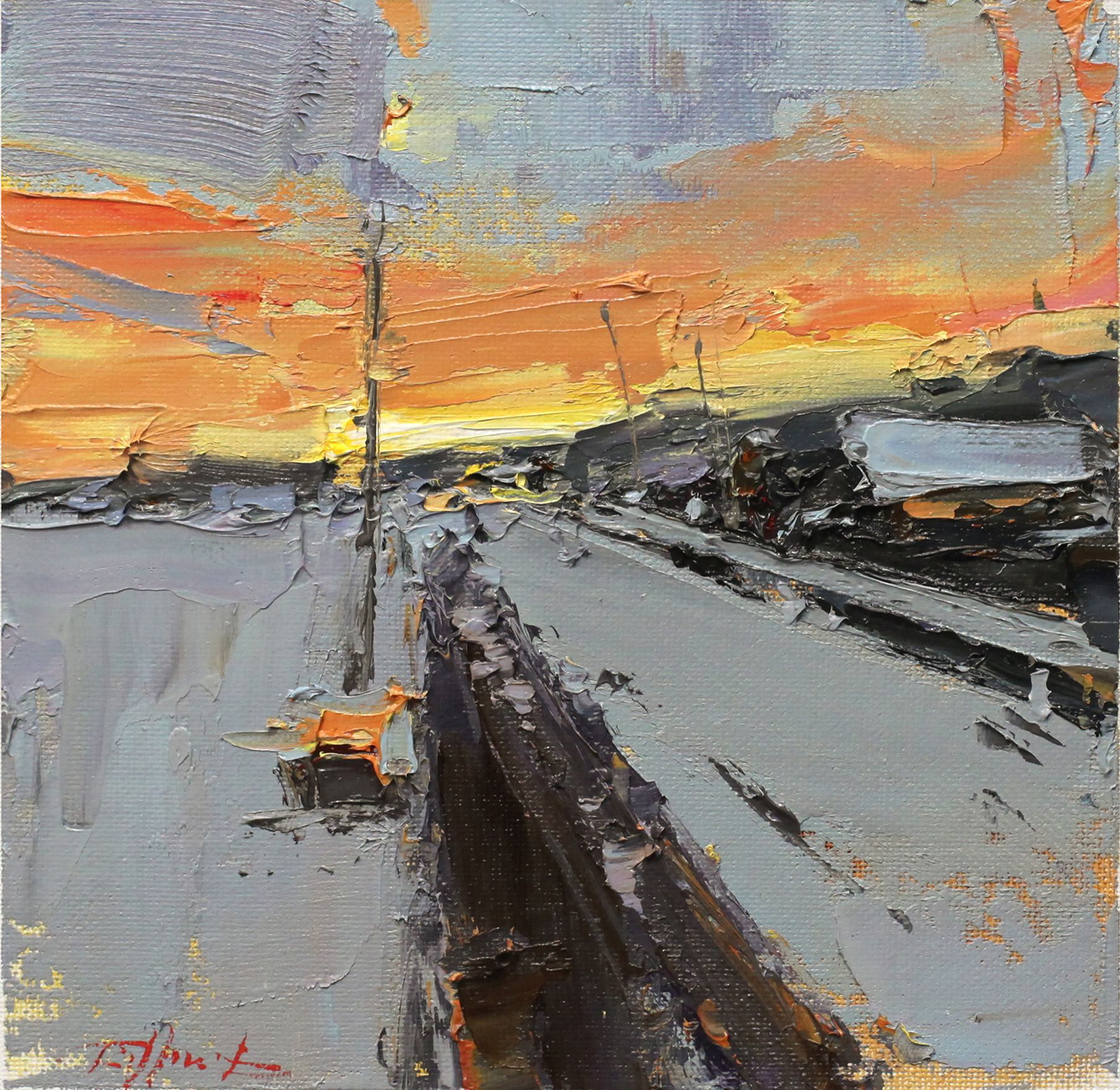 Евгений Бурцев (Картина, живопись - 
                  20 x 20 см) В даль...