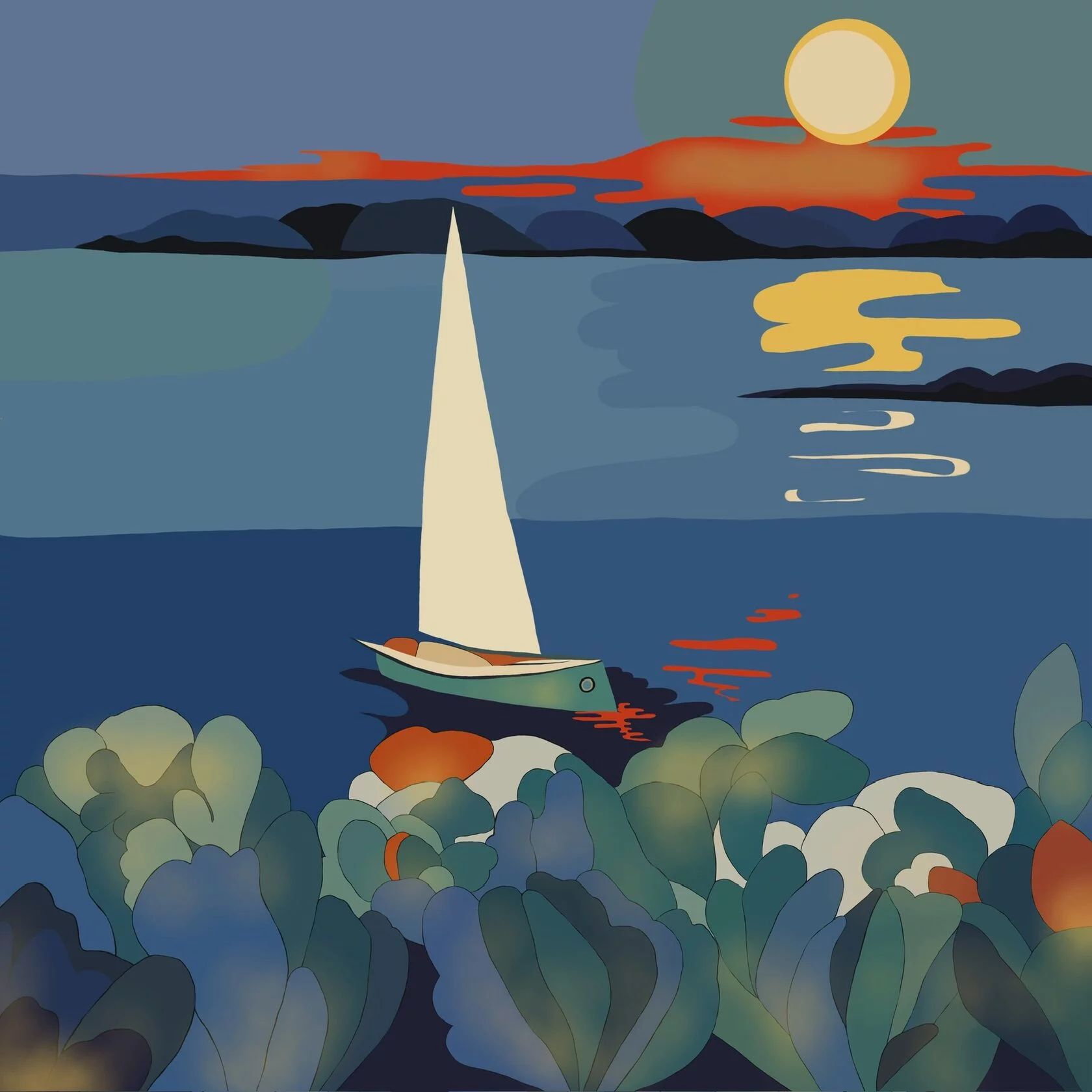 Нина Цориева (Картина, живопись - 
                  70 x 70 см) Морской пейзаж