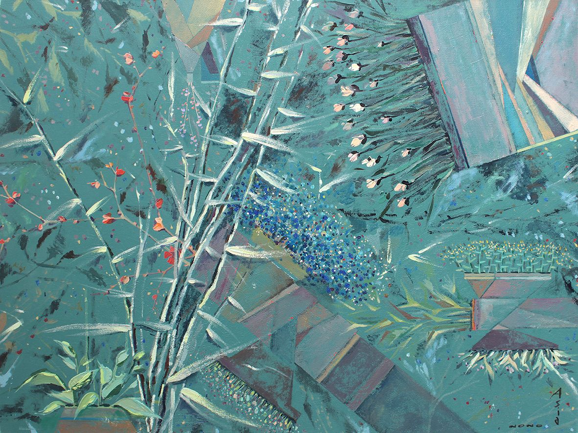 Ася Багаева (Картина, живопись - 
                  80 x 60 см) Стол флориста (Florist's table)