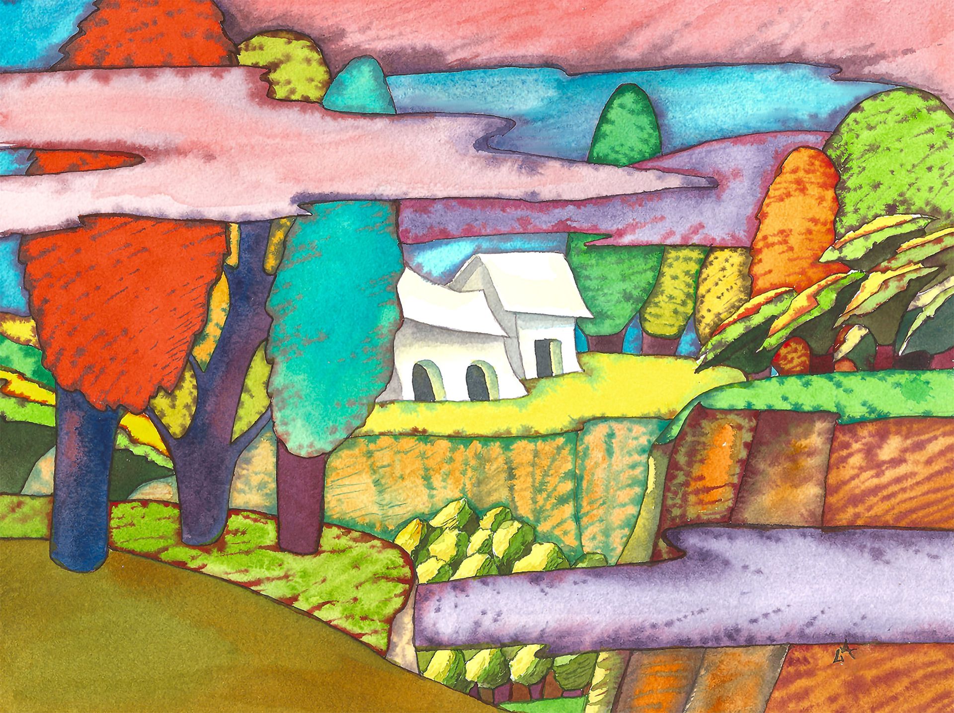 Александра Ларионова (Авторская графика - 
                  23 x 17 см) Высокое место