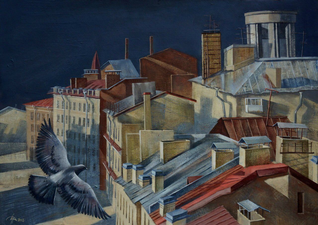 Динара Хёртнагль (Картина, живопись - 
                  70 x 50 см) Над городом