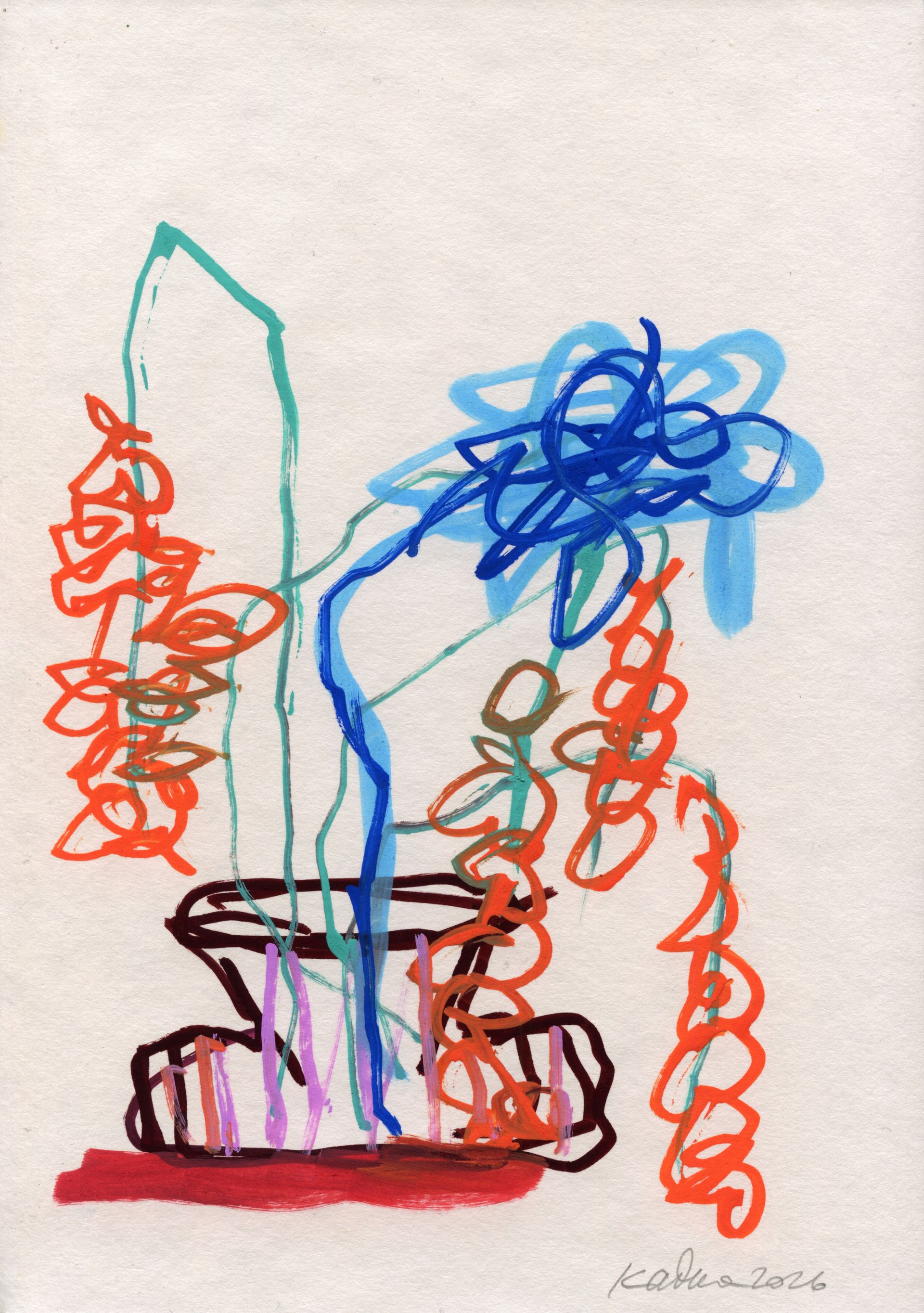 Дмитрий Кавка (Авторская графика - 
                  21 x 30 см) Цветочный натюрморт