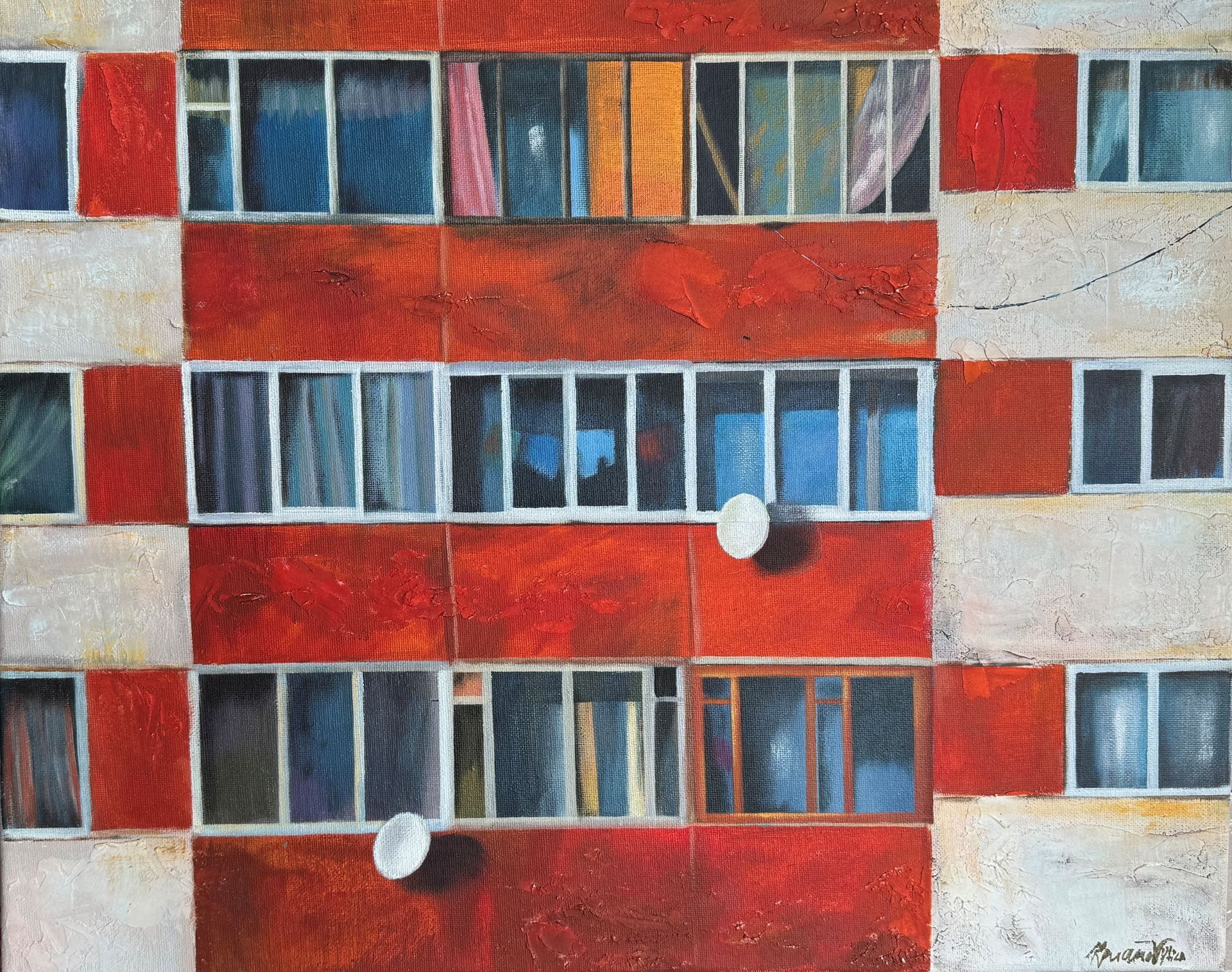 Kristina Ptiza (Картина, живопись - 
                  50 x 40 см) Красный корабль