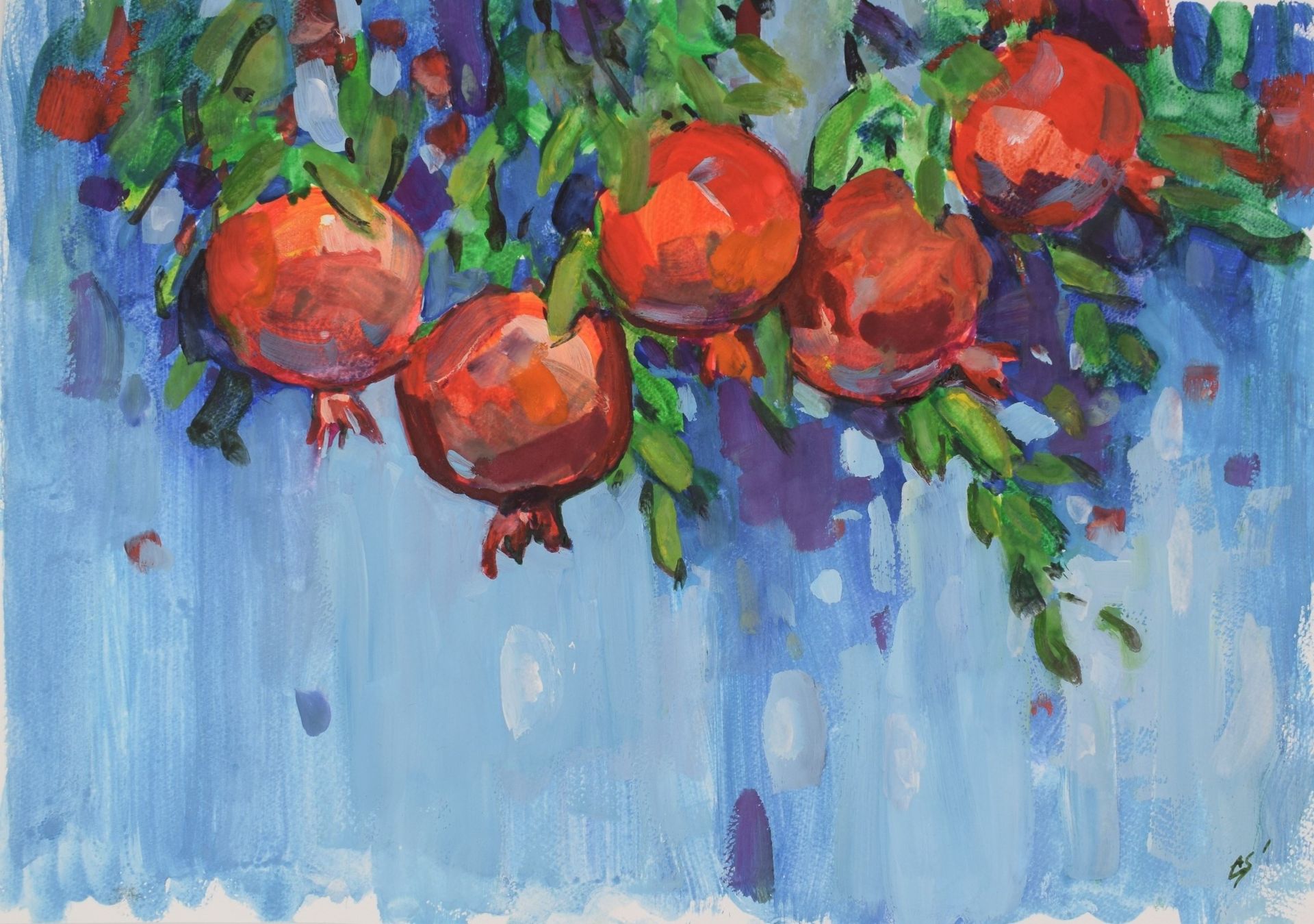 Елена Санина (Авторская графика - 
                  42 x 30 см) Гранатовый полдень
