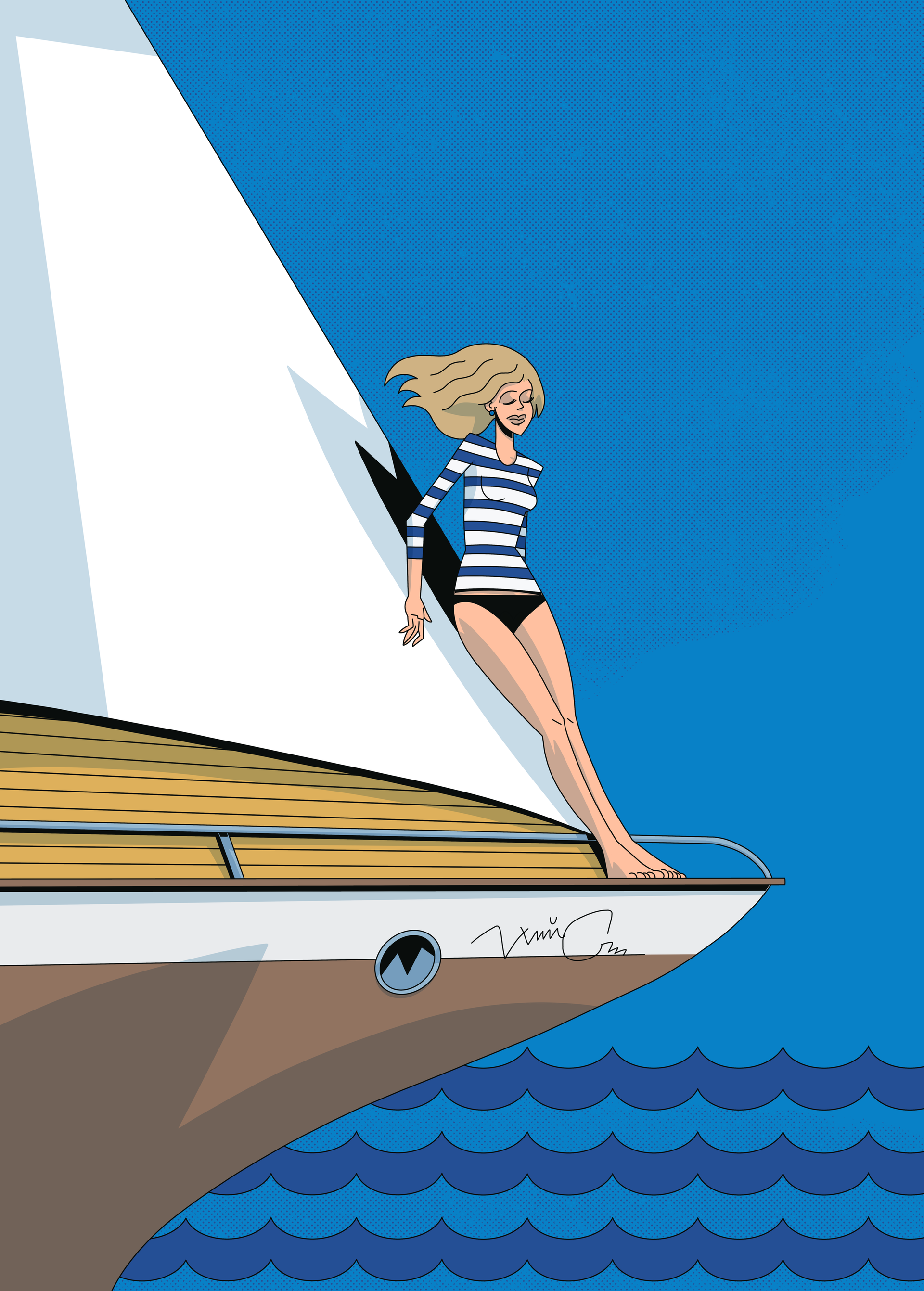 Илья Кейс (Графика цифровая (принты) - 
                  50 x 70 см) Яхтинг 1