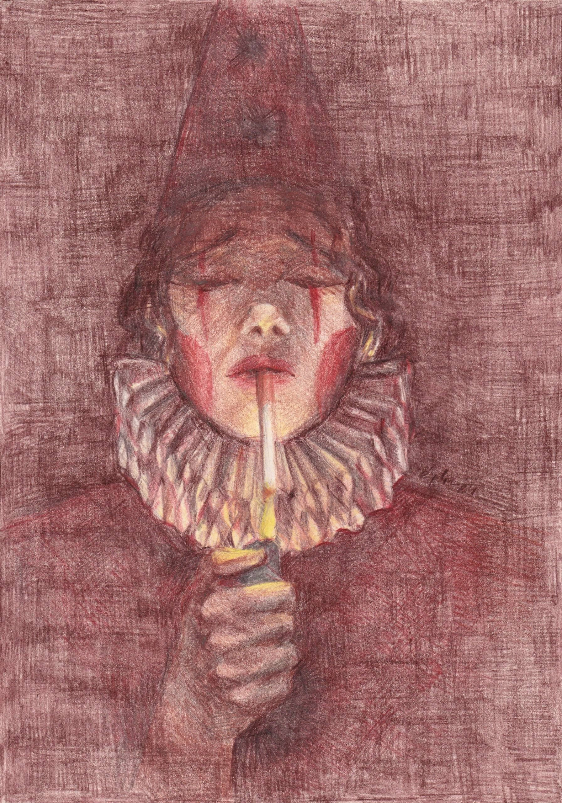 Виктория Зарецкая (embrassé par la muse) (Авторская графика - 
                  21 x 29.7 см) Есть одна награда — смех