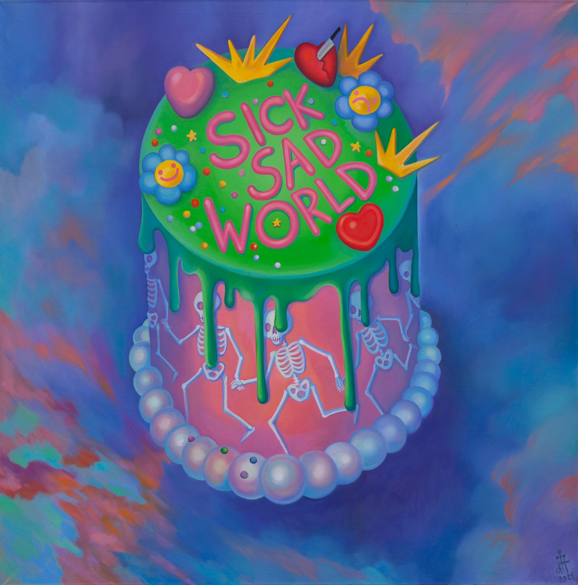 Элис Траум (Картина, живопись - 
                  150 x 150 см) SICK SAD WORLD