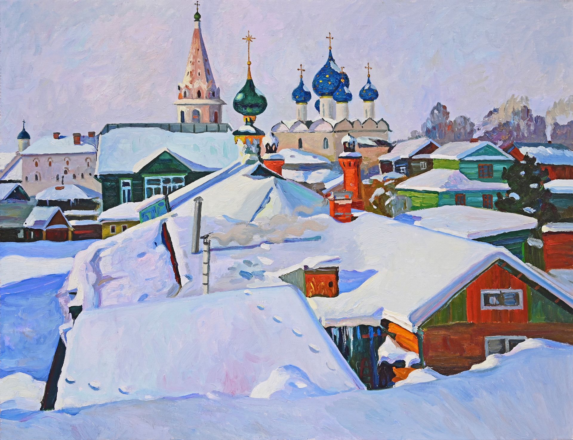 Анастасия Нестерова (Картина, живопись - 
                  90 x 70 см) Суздаль. Морозы ударили