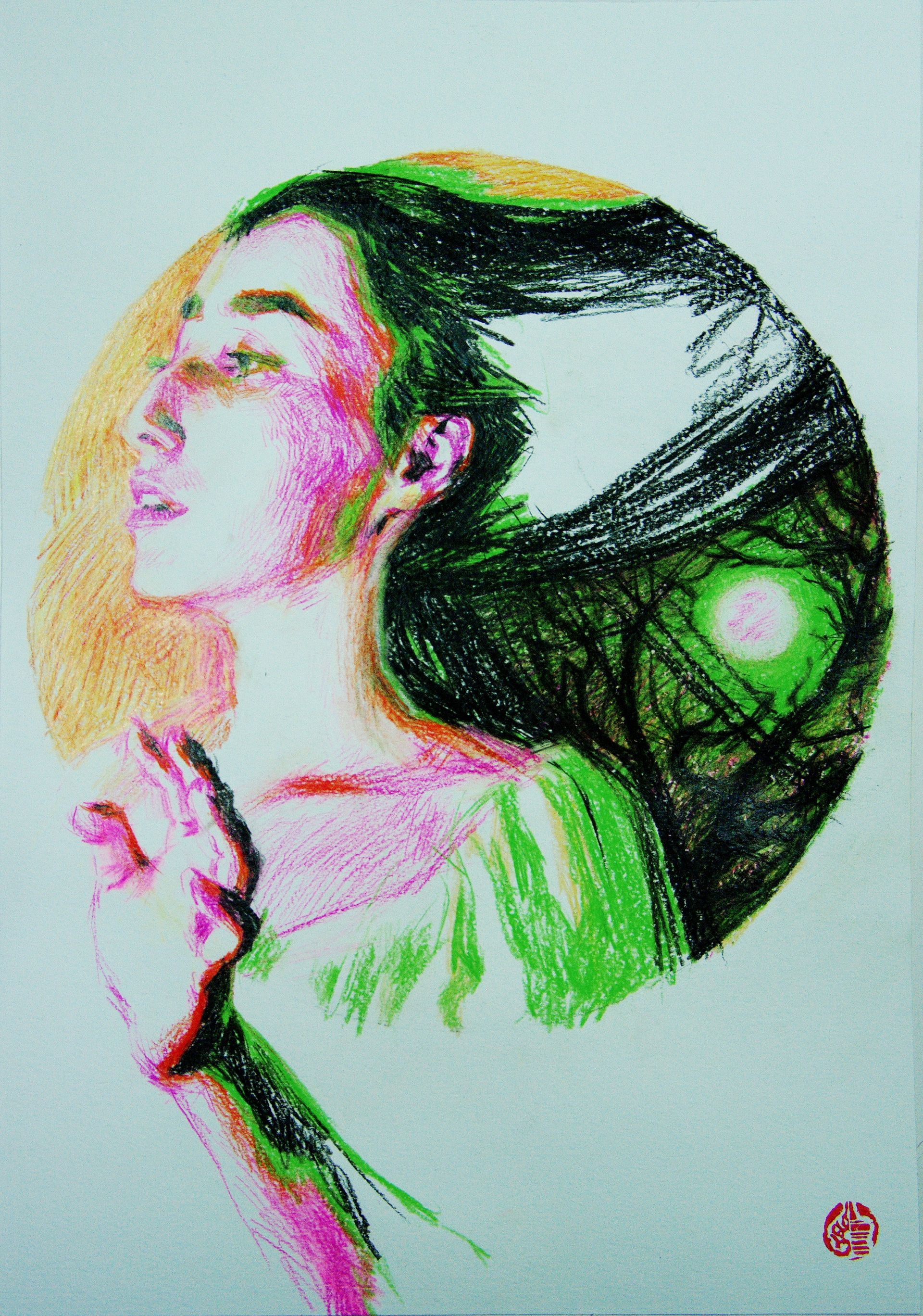 Алан Хатагты (Авторская графика - 
                  29 x 42 см) Аллегорическое тондо