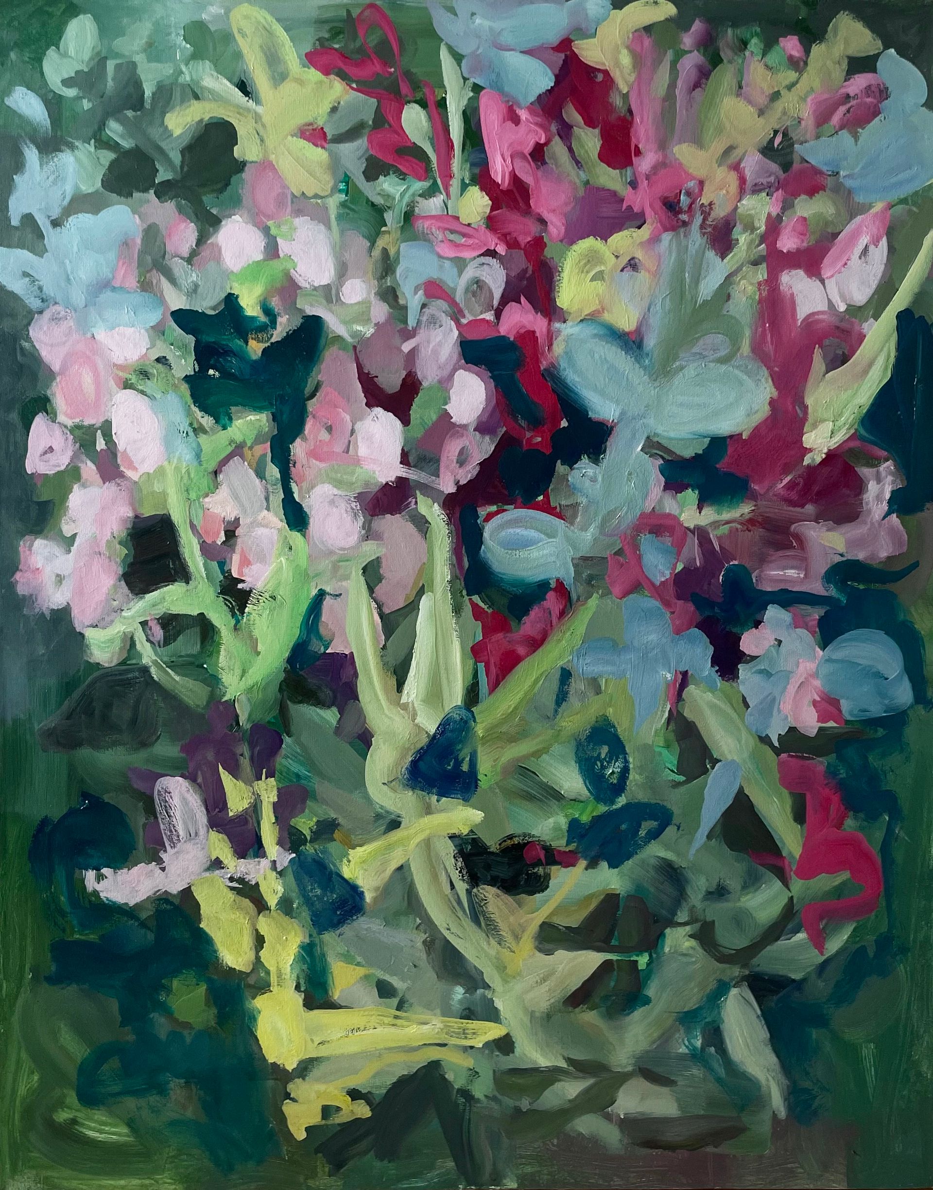 Валерия Зимятова (Картина, живопись - 
                  80 x 100 см) Розовая+зеленая