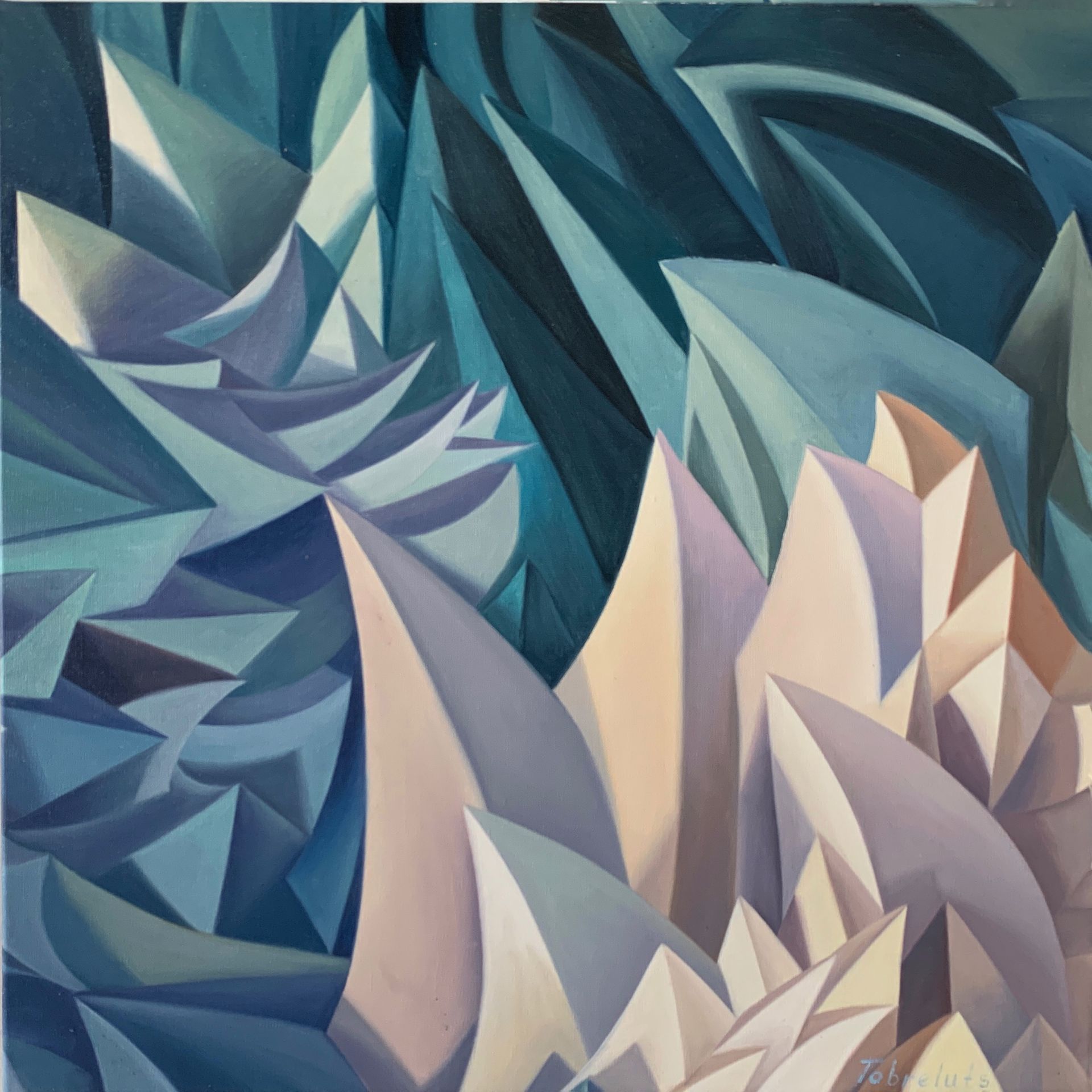 Ольга Тобрелутс (Картина, живопись - 
                  60 x 60 см) Транскодер Армагеддон (Blue)