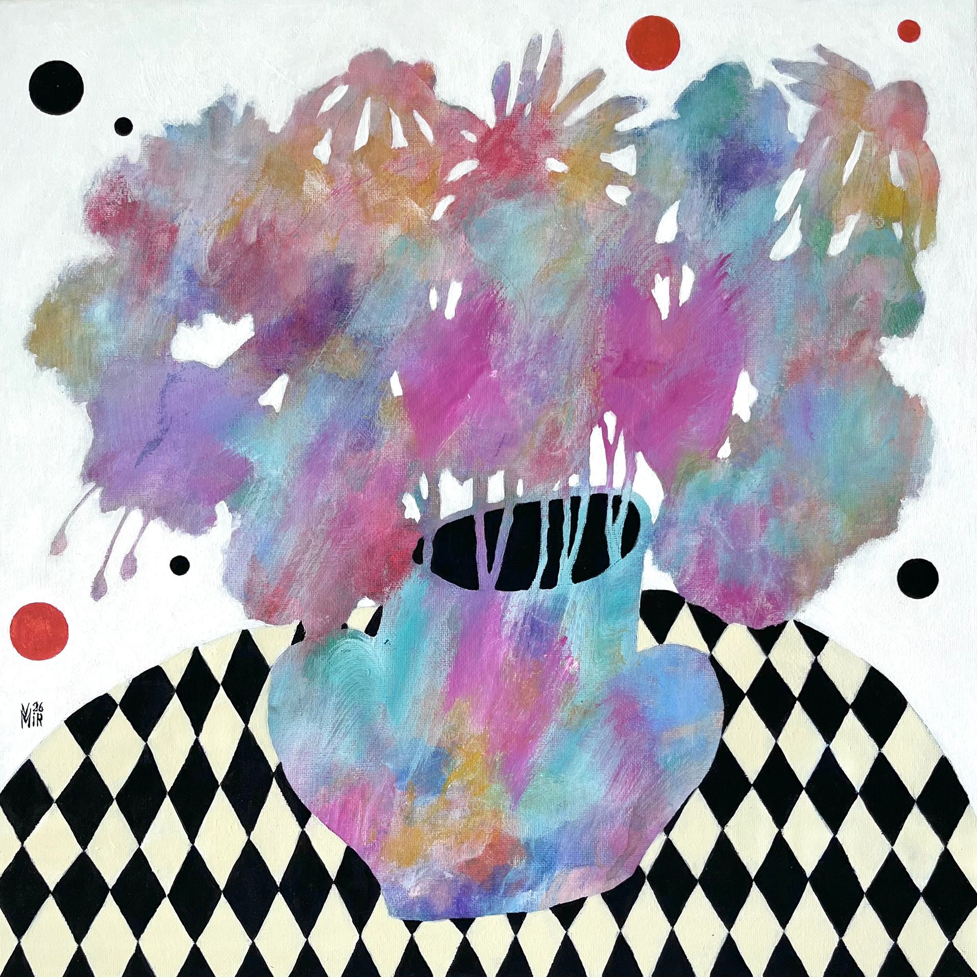 Валентина Мир (Картина, живопись - 
                  40 x 40 см) Акварельный букет