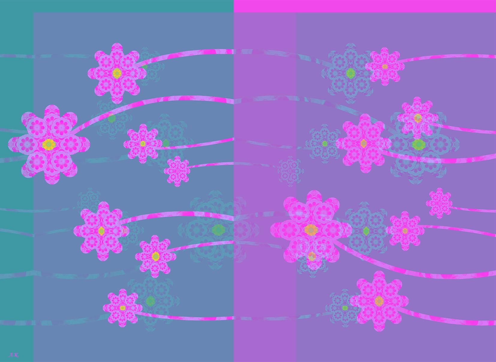Лариса Корж (Графика цифровая (принты) - 
                  40 x 30 см) Цветущее древо - 4