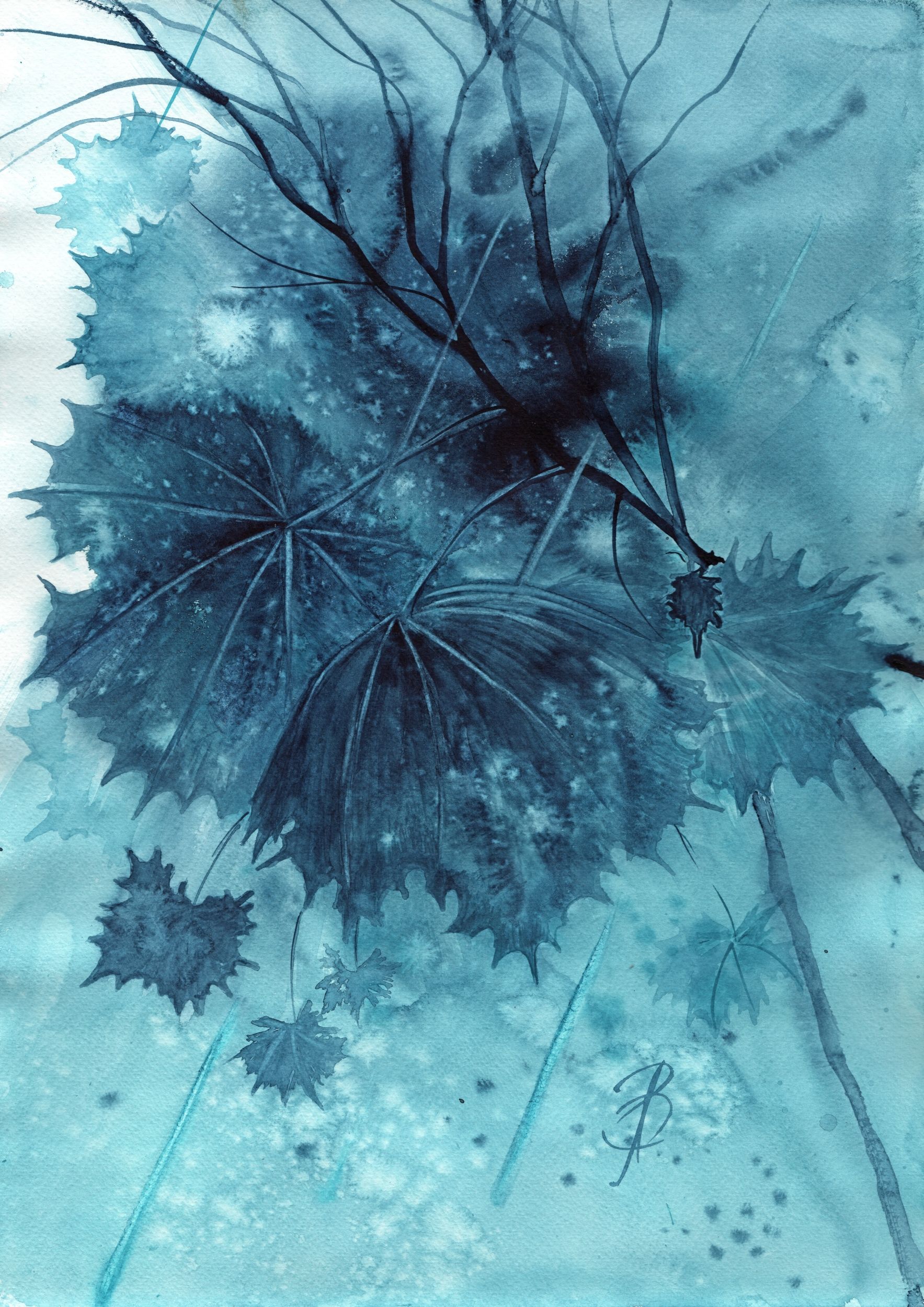 Алла Валежина (Авторская графика - 
                  30 x 42 см) Холодная печаль