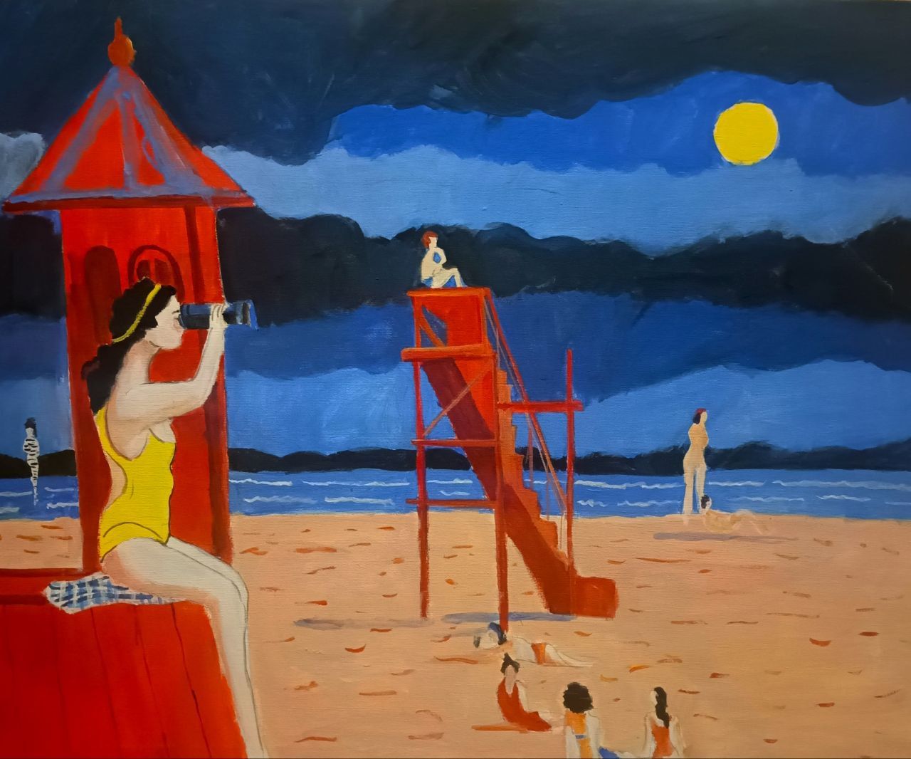 Ольга Чужакова (Картина, живопись - 
                  60 x 50 см) Вечером на пляже