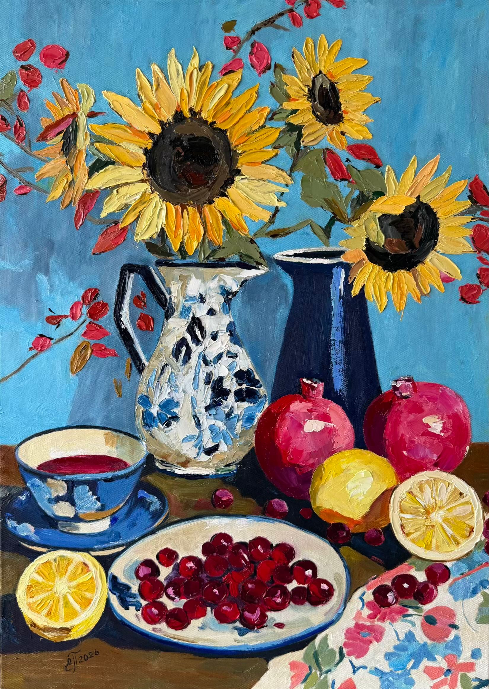 Елена Полищук (Картина, живопись - 
                  50 x 70 см) Время подсолнухов