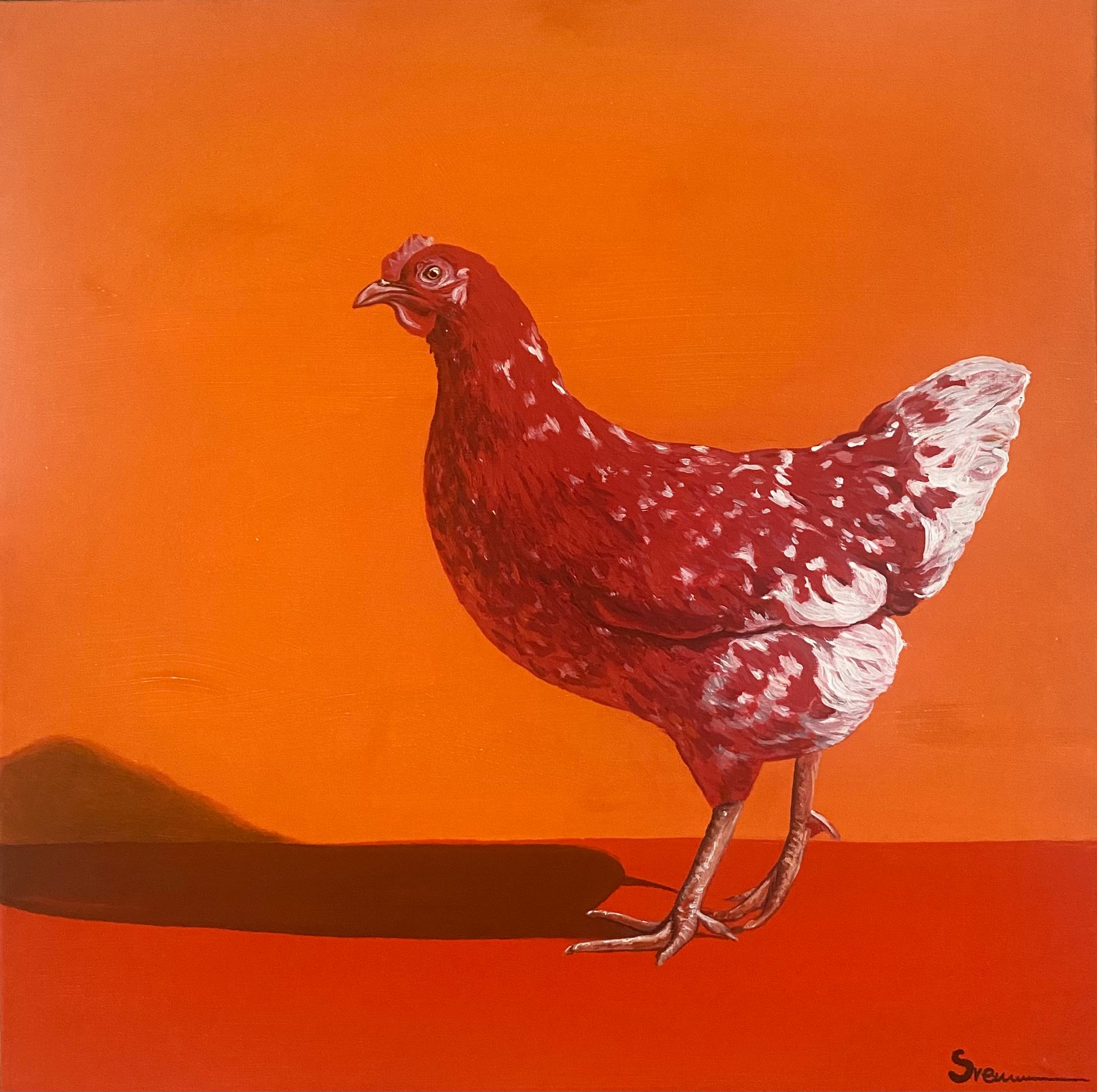 Светлана Евсеева (Картина, живопись - 
                  50 x 50 см) Красное на оранжевом