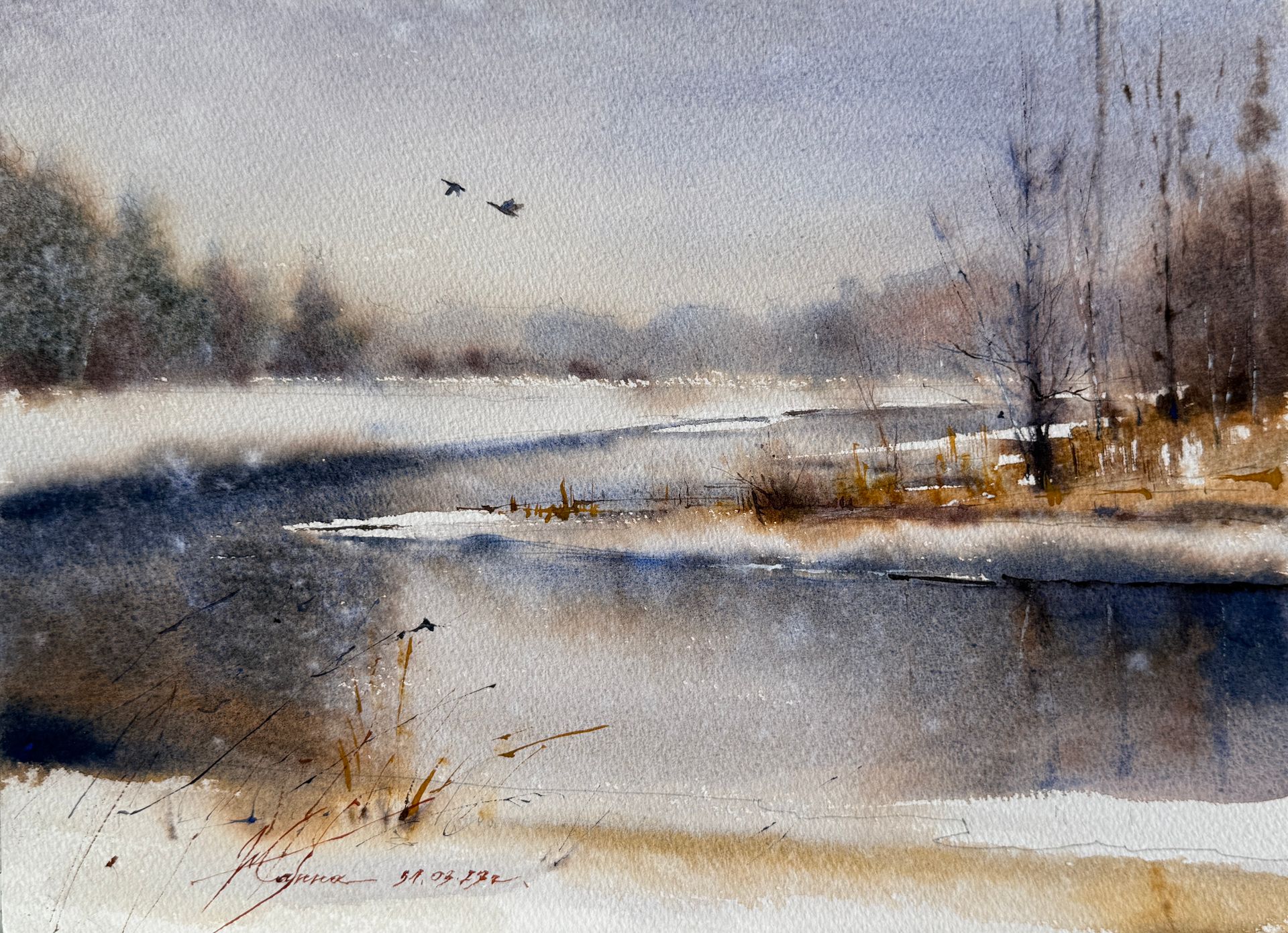 Жанна Губина (Авторская графика - 
                  36 x 26 см) Скоро весна