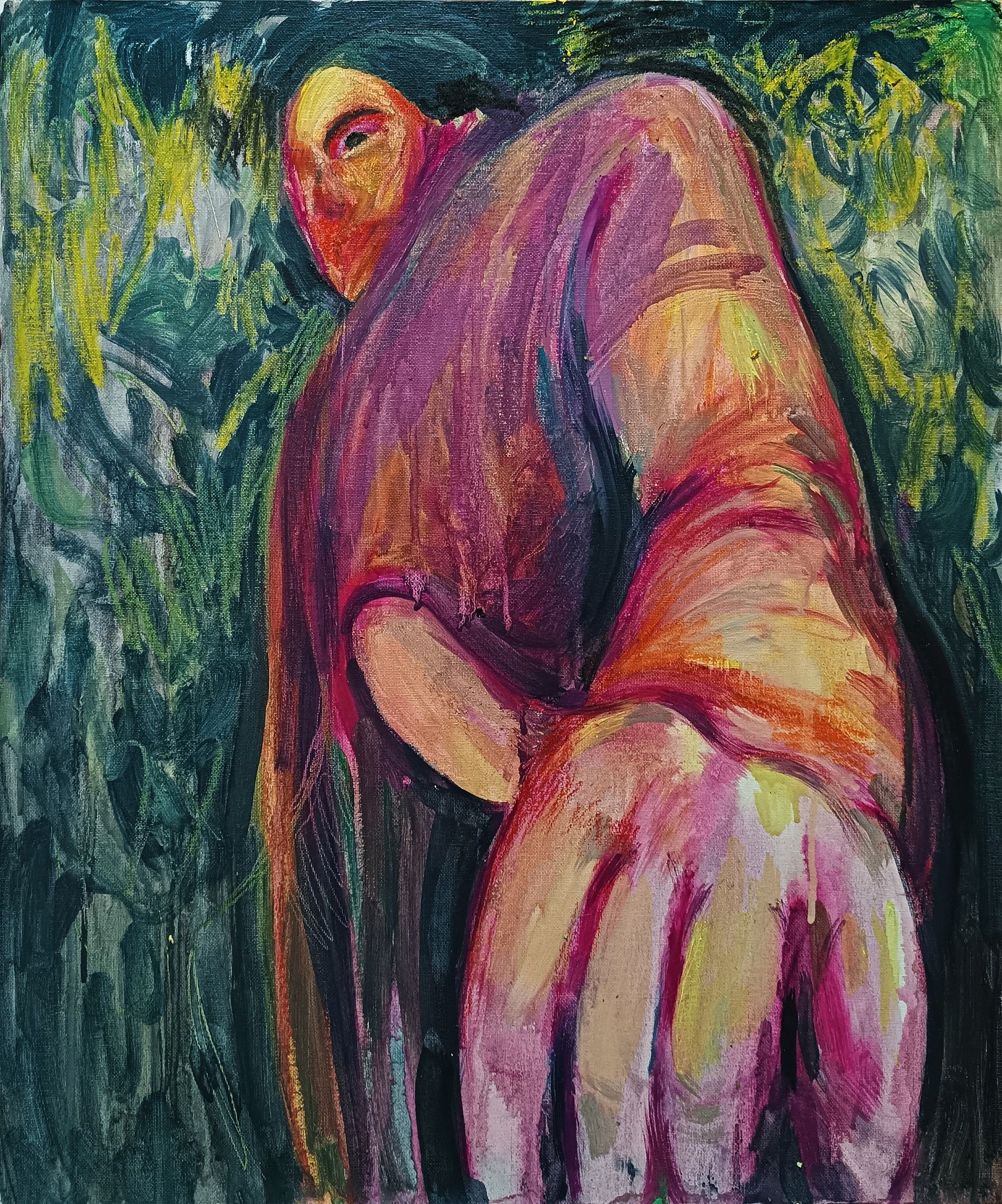 Оля Душкина (Авторская графика - 
                  50 x 60 см) Очень хочу тебя погладить