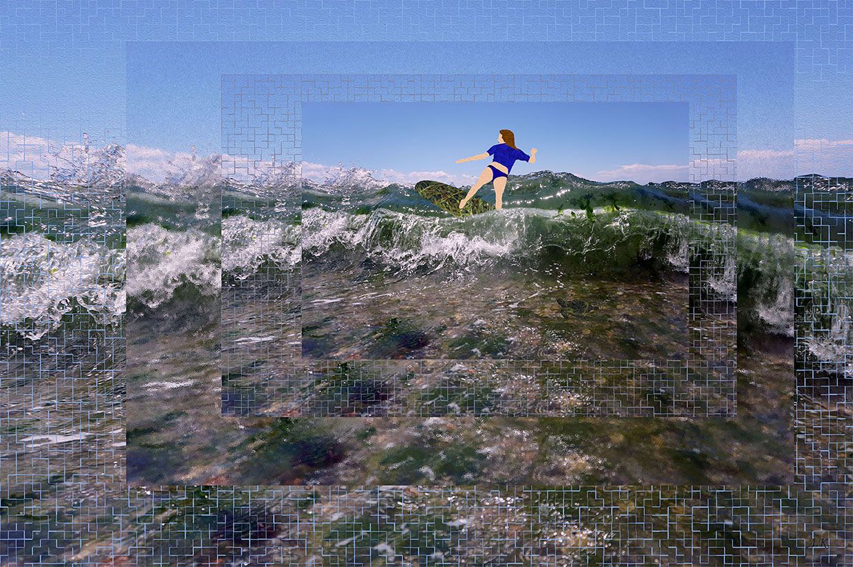 Лариса Корж (Графика цифровая (принты) - 
                  27 x 20 см) На гребне волны
