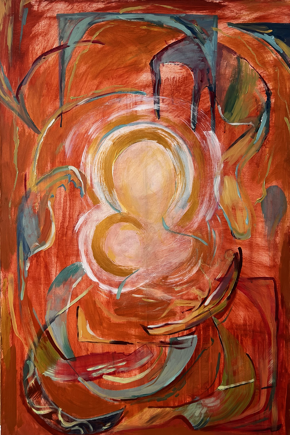 Кира Мрик (Картина, живопись - 
                  80 x 120 см) Символы. Богоматерь & младенец