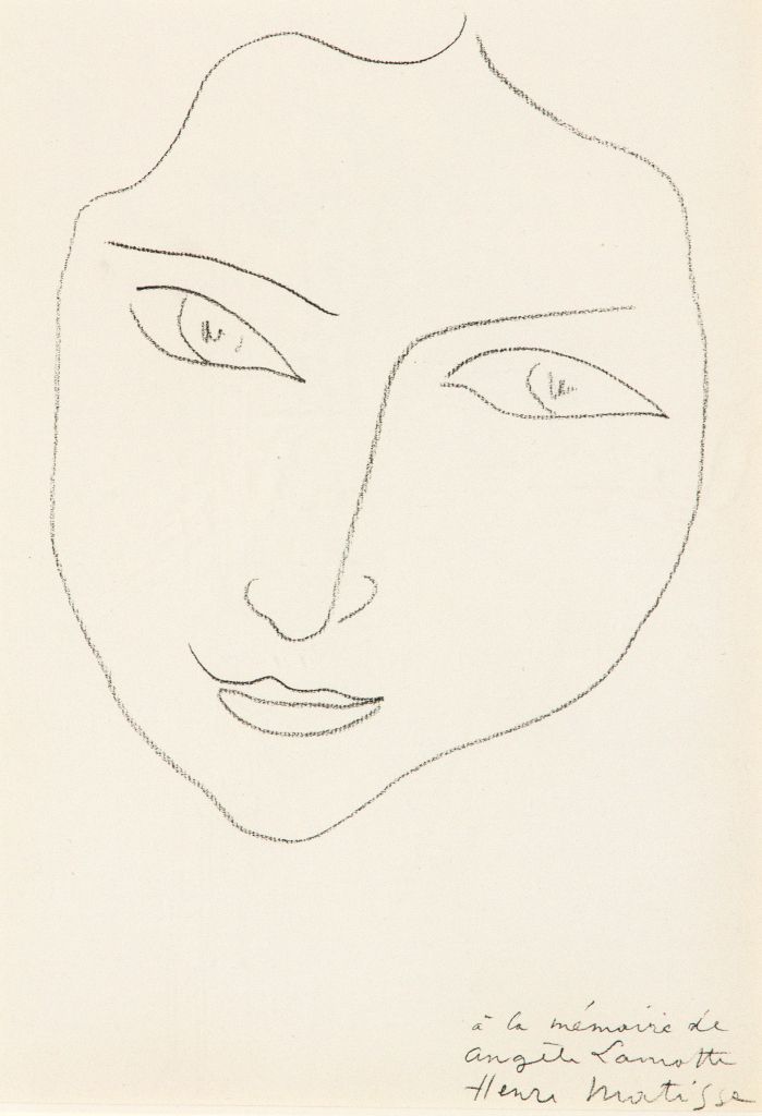 Анри Матисс (Графика печатная - 
                  26.1 x 35 см) Портрет Анжелы Ламот II