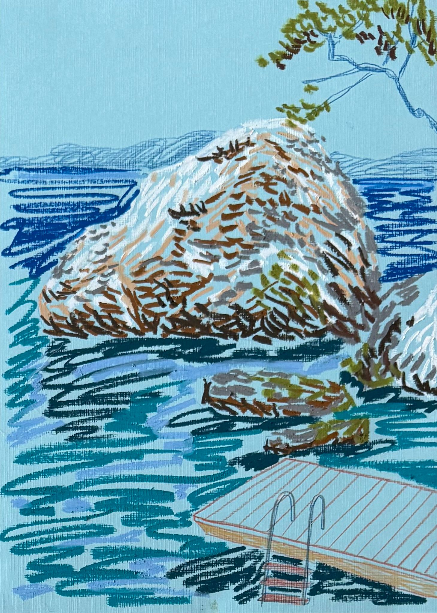Александра Мато (Авторская графика - 
                  30 x 40 см) Море