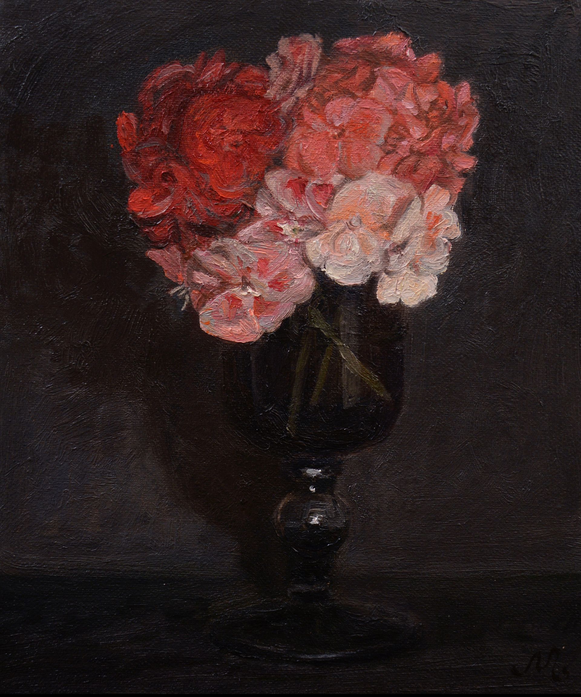Ольга Менжилий (Картина, живопись - 
                  25 x 30 см) Разноцветная герань