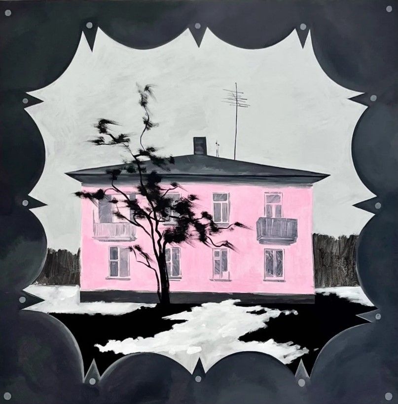 Алёна Федоткина (Картина, живопись - 
                  100 x 100 см) Возвращение в PINKCITY №5