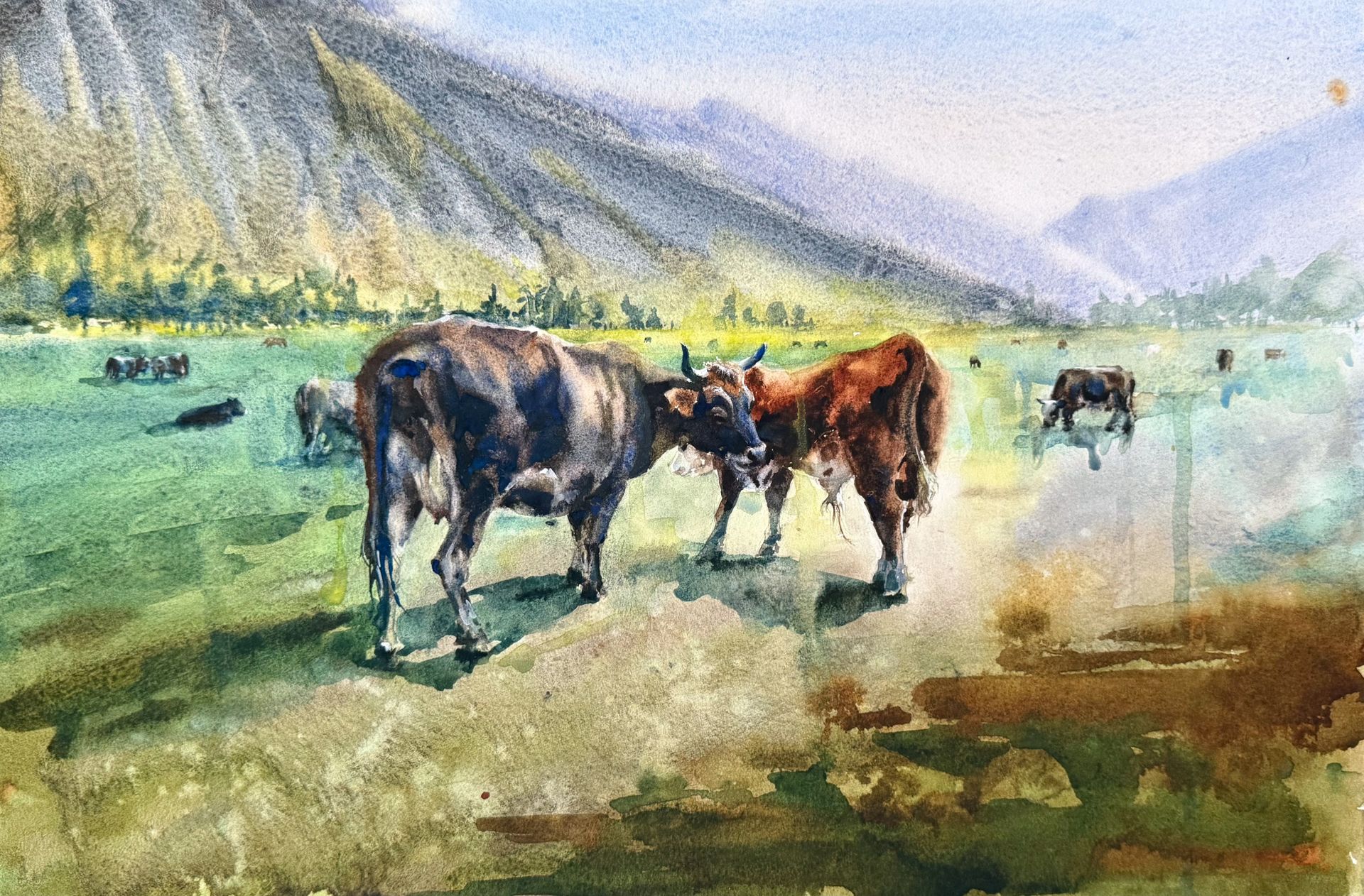 Жанна Губина (Авторская графика - 
                  44.5 x 30.5 см) На заливных полянах