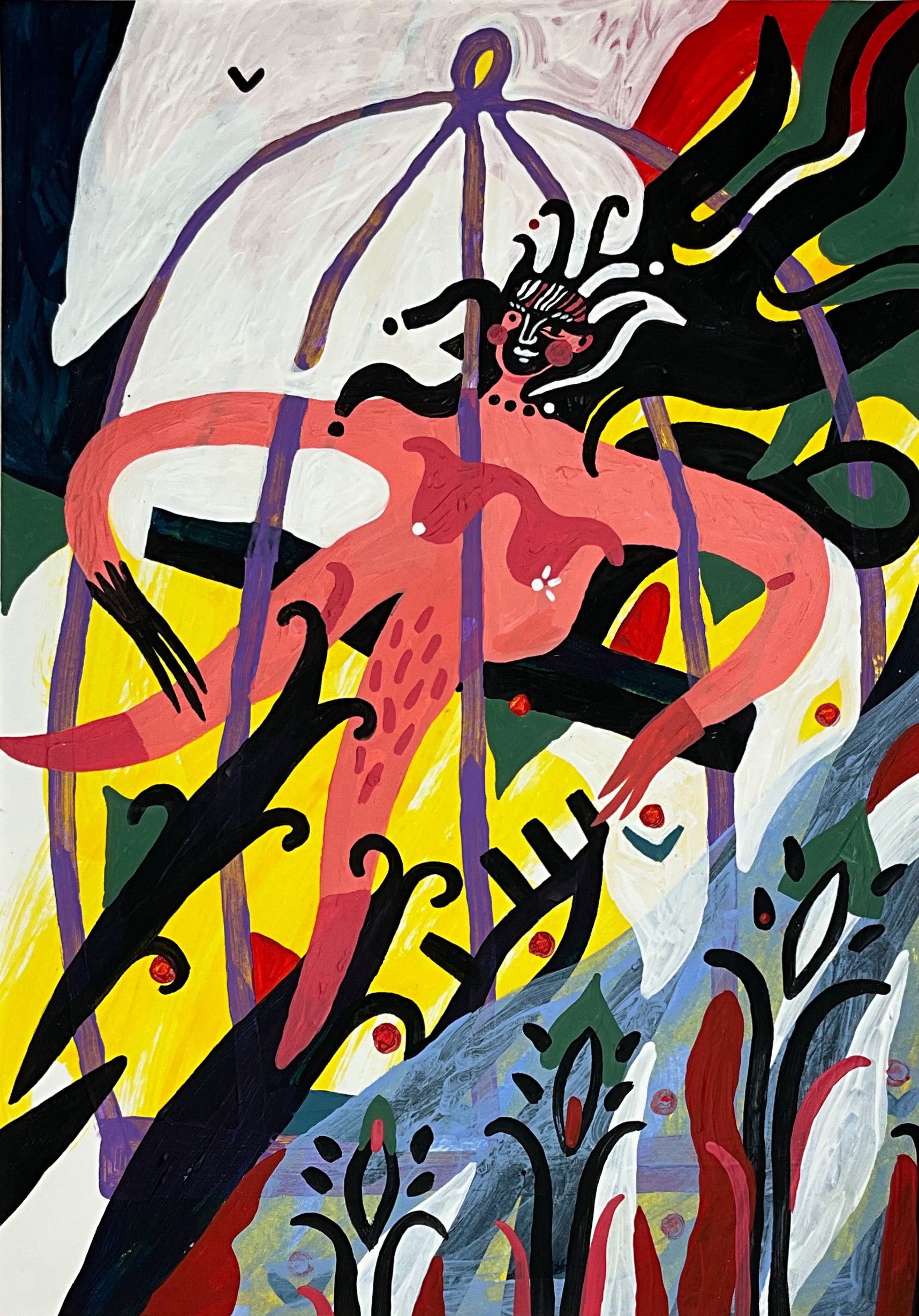 Лена Романовская (Авторская графика - 
                  21 x 30 см) Цирковая обнаженная