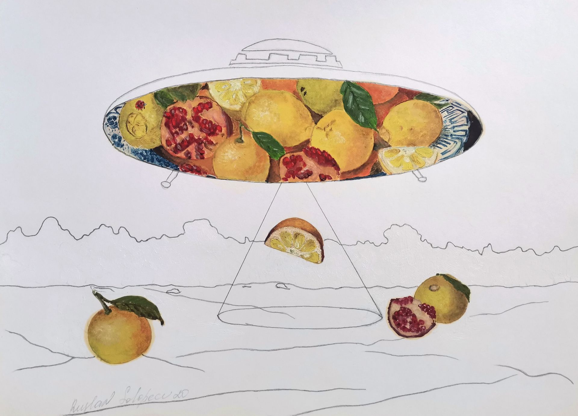 Ruslan Solopeev (Авторская графика - 
                  42 x 29.7 см) Похищение лимонов
