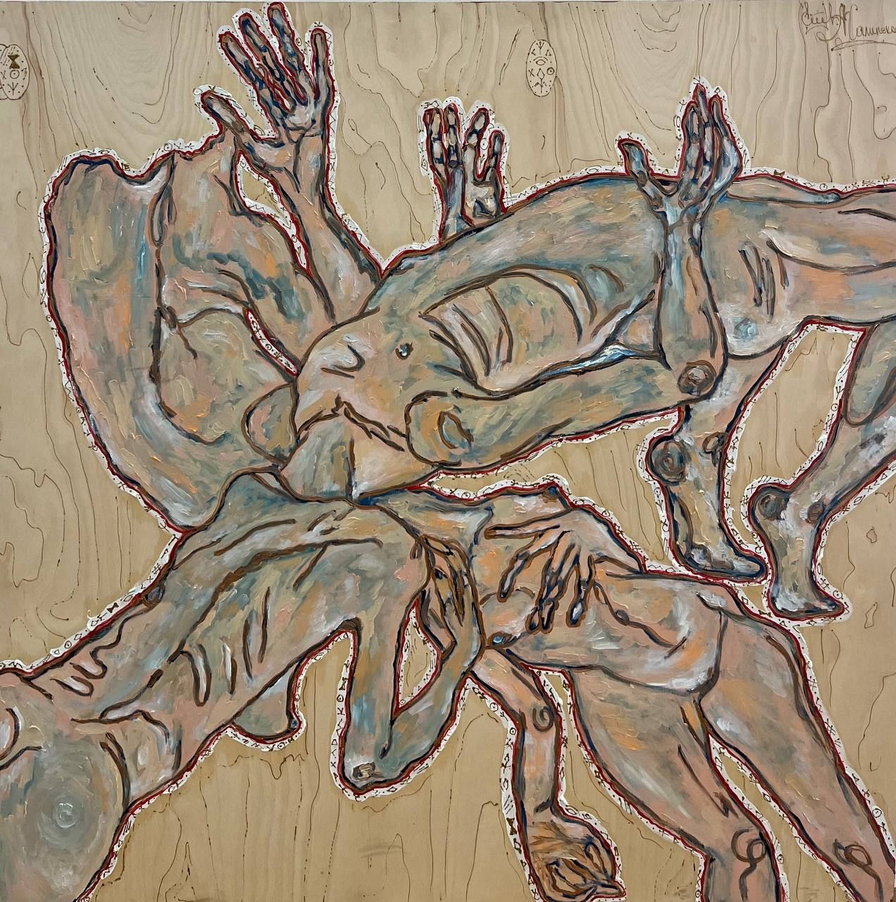 Александра Халипская (Картина, живопись - 
                  100 x 100 см) Тетрагон