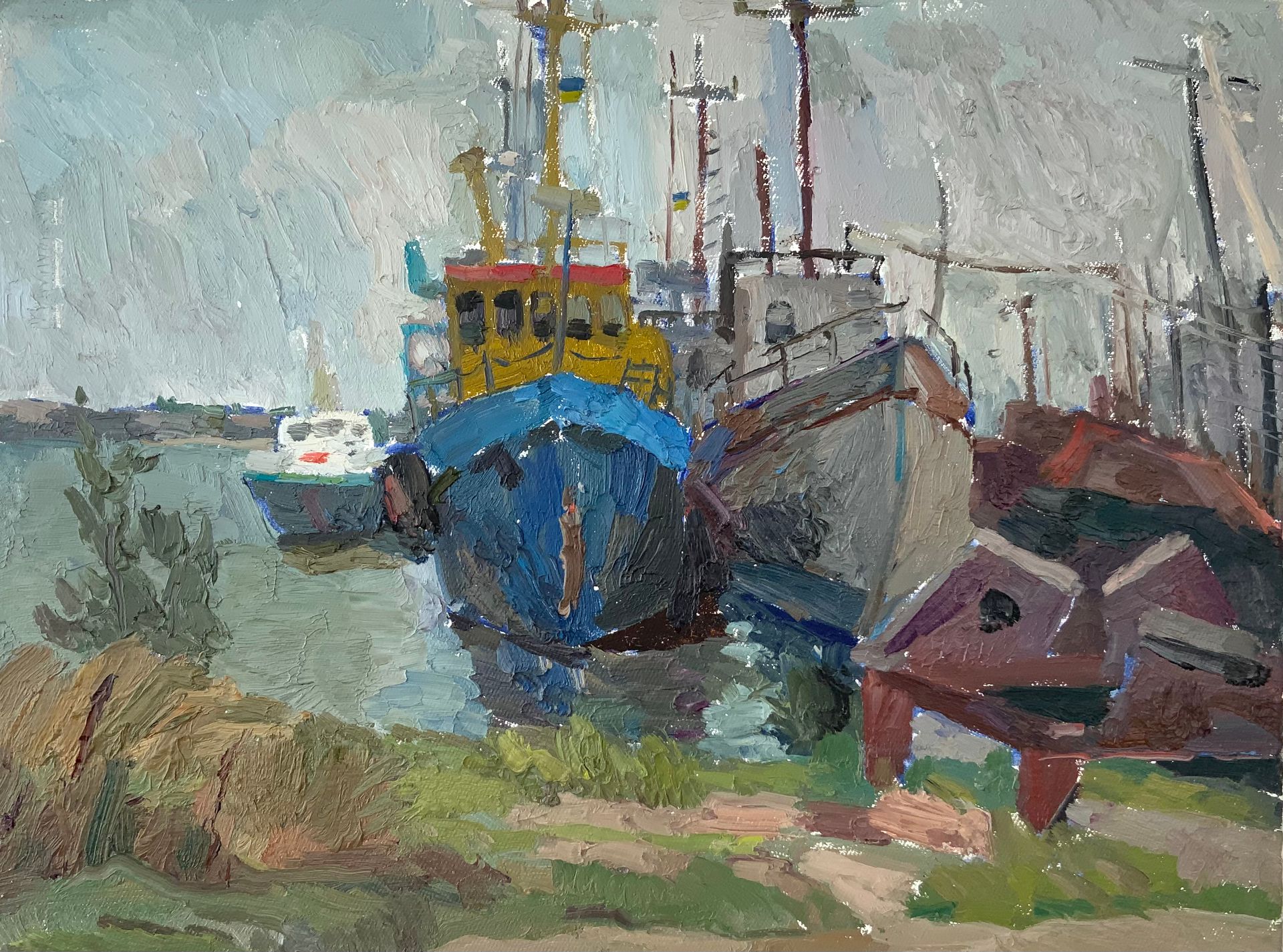 Елизавета Тульчинская (Авторская графика - 
                  40 x 30 см) Корабли