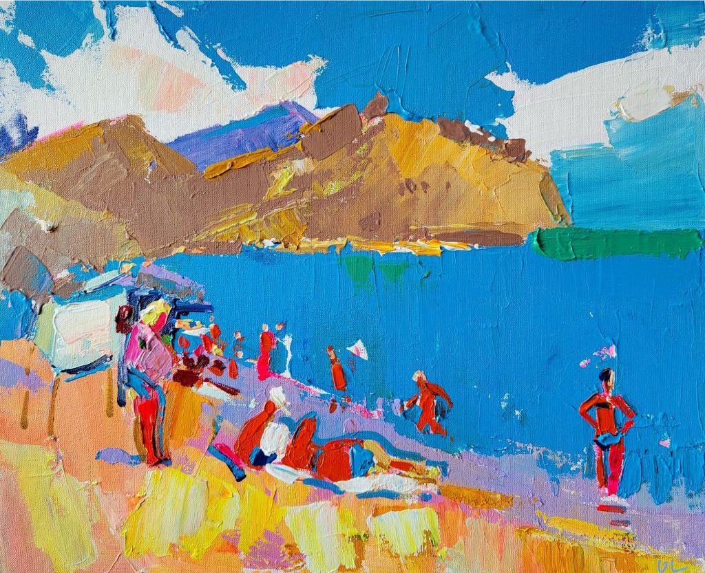 Олеся Лишаева (Картина, живопись - 
                  60 x 50 см) Коктебель. Пляж
