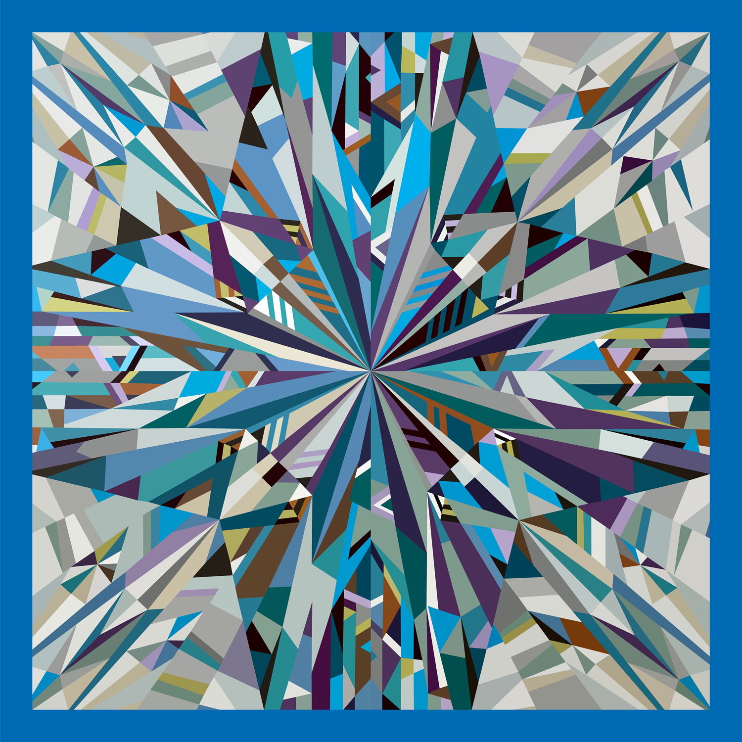 Марина Астахова (Костюм / одежда  - 
                  90 x 90 см) Платок "Синий Кристалл"