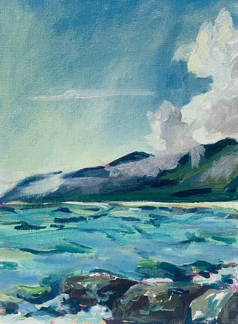 Юля Степанова (Авторская графика - 
                  18 x 24 см) Облако садится на гору