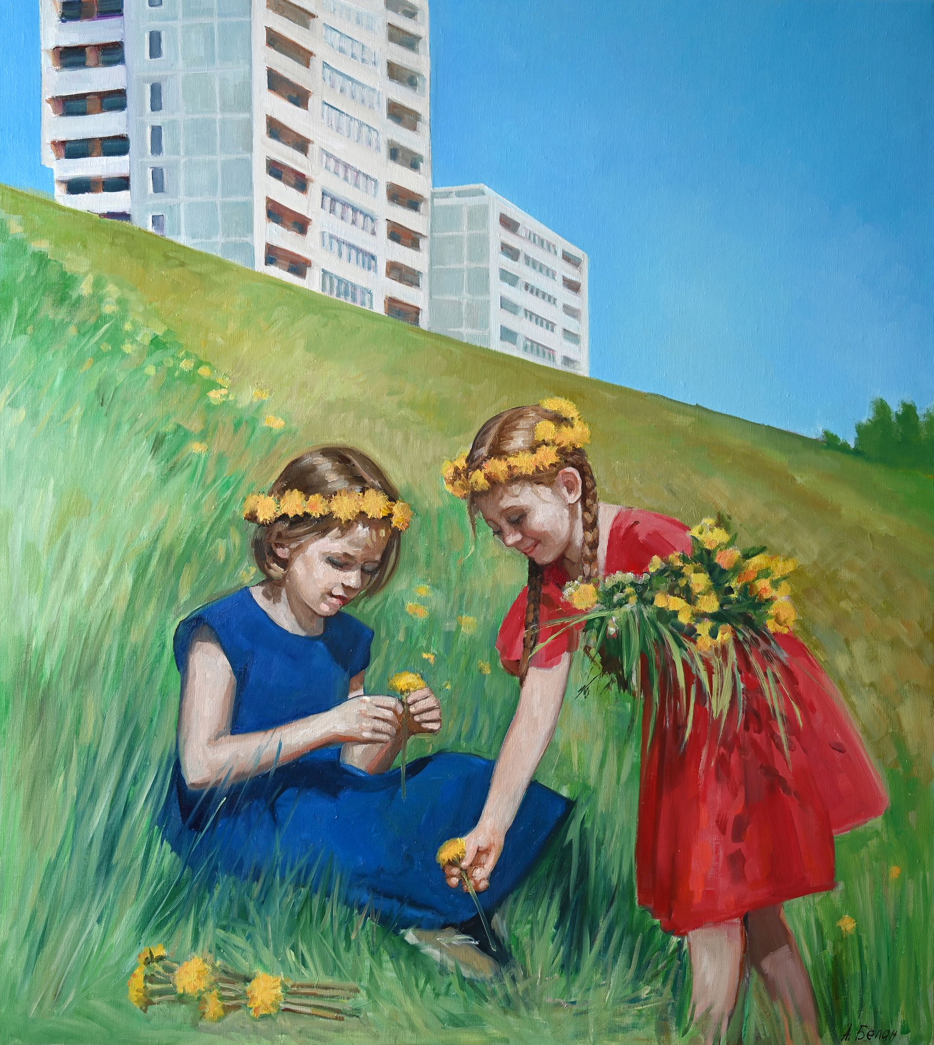 Анна Белан (Картина, живопись - 
                  90 x 100 см) Плетущие время