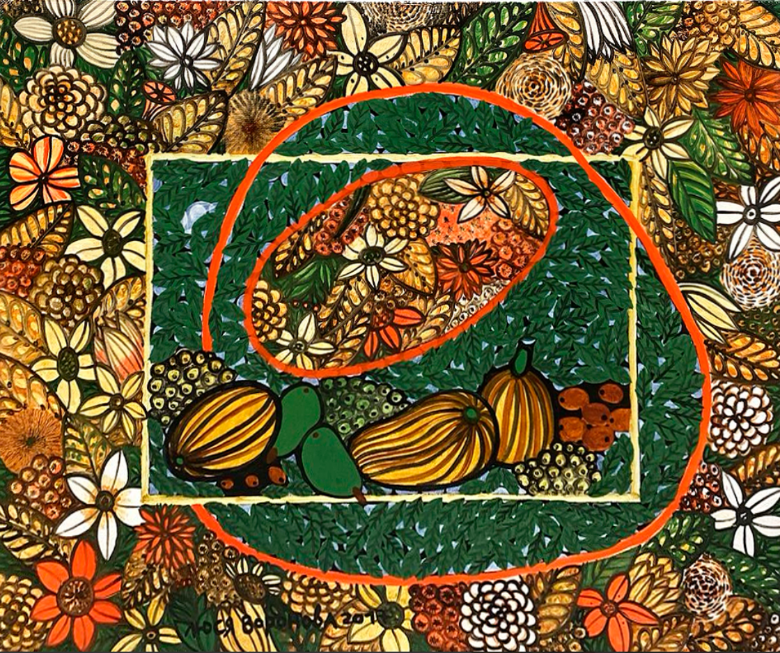Люся Воронова (Картина, живопись - 
                  100 x 80 см) Фрукты "Сад и галактика". Семь ночей в саду