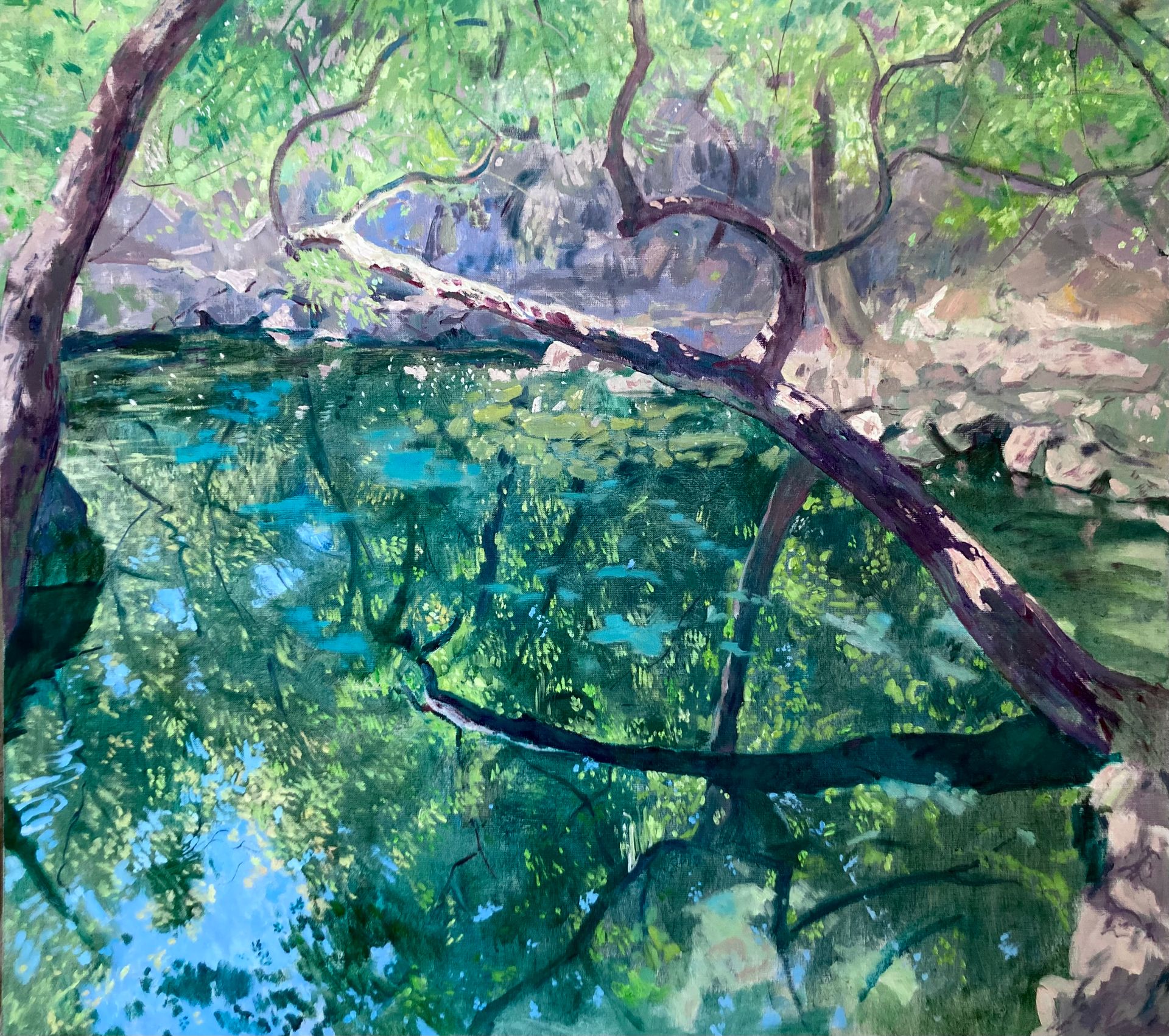 Люсинэ Туманян (Картина, живопись - 
                  90 x 80 см) Зеркальное озеро