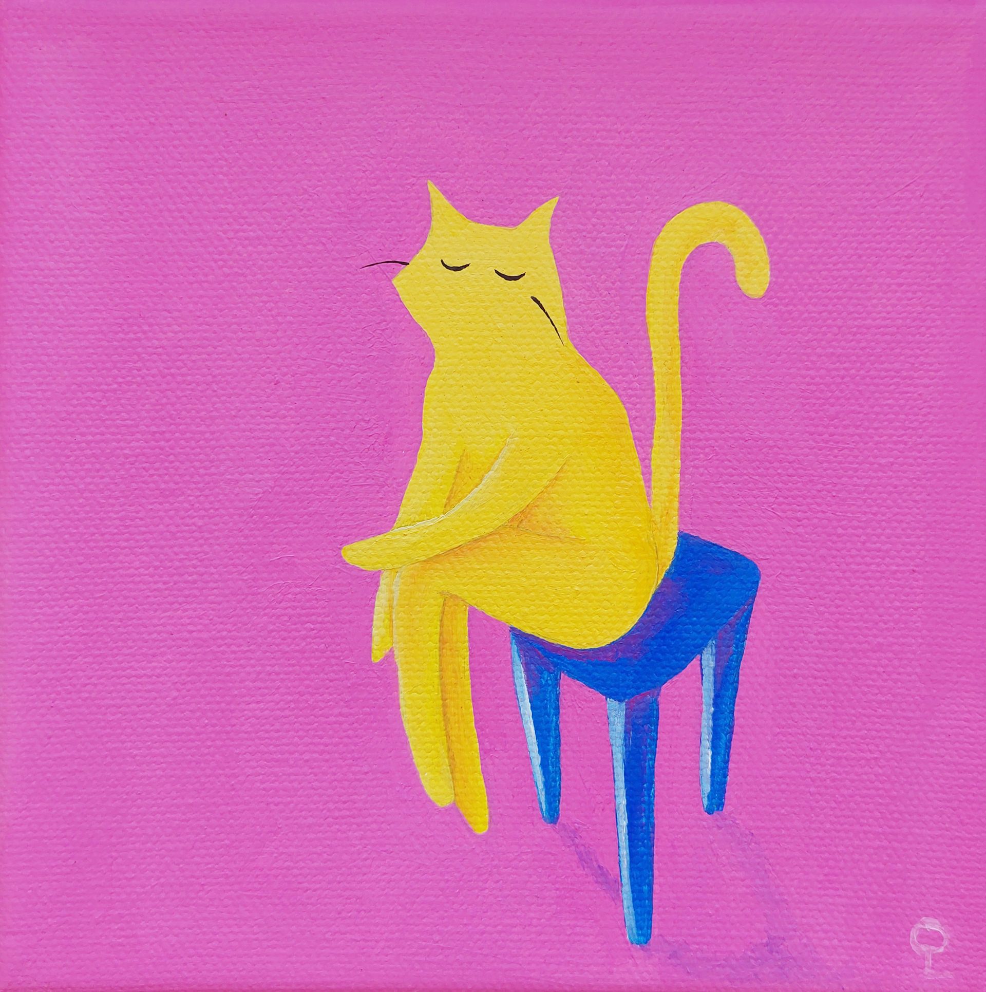 Оливия Лем (Картина, живопись - 
                  15 x 15 см) Фабио на стуле