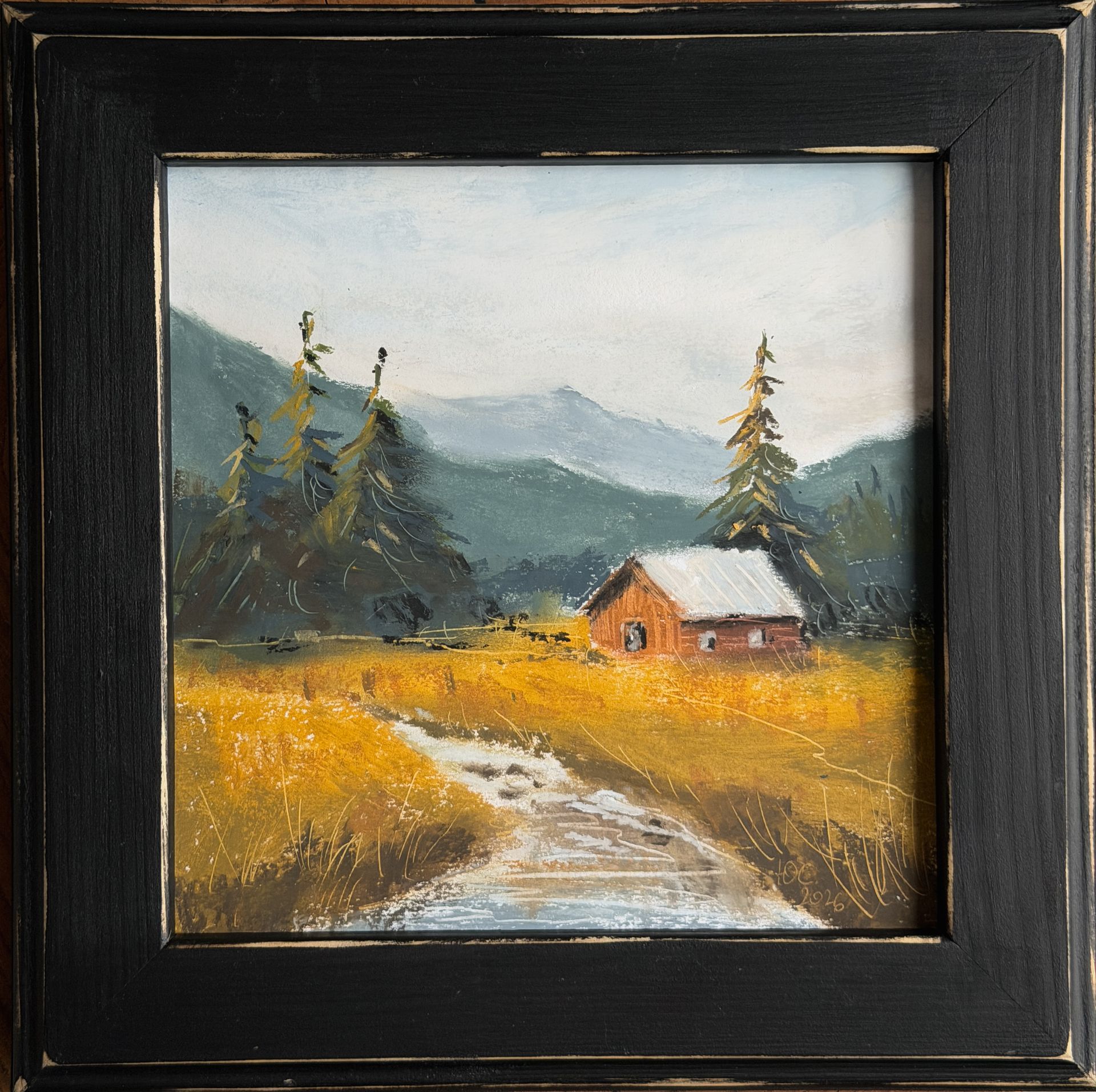 Светлана Юматова (Авторская графика - 
                  27 x 27 см) Свой домик в горах