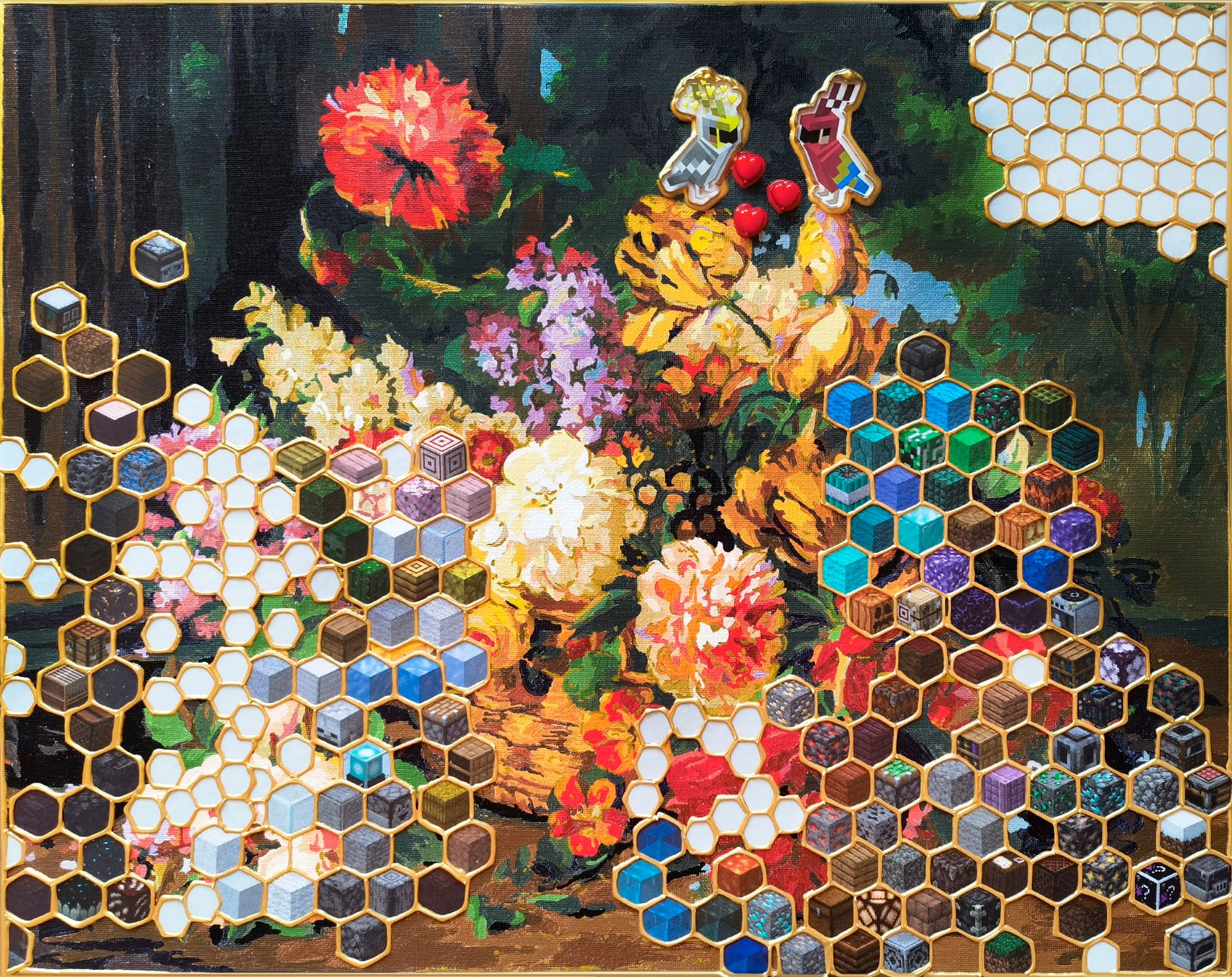 Ирина БАСТ (Картина, живопись - 
                  50 x 40 см) Голландский натюрморт с пиксельной эстетикой