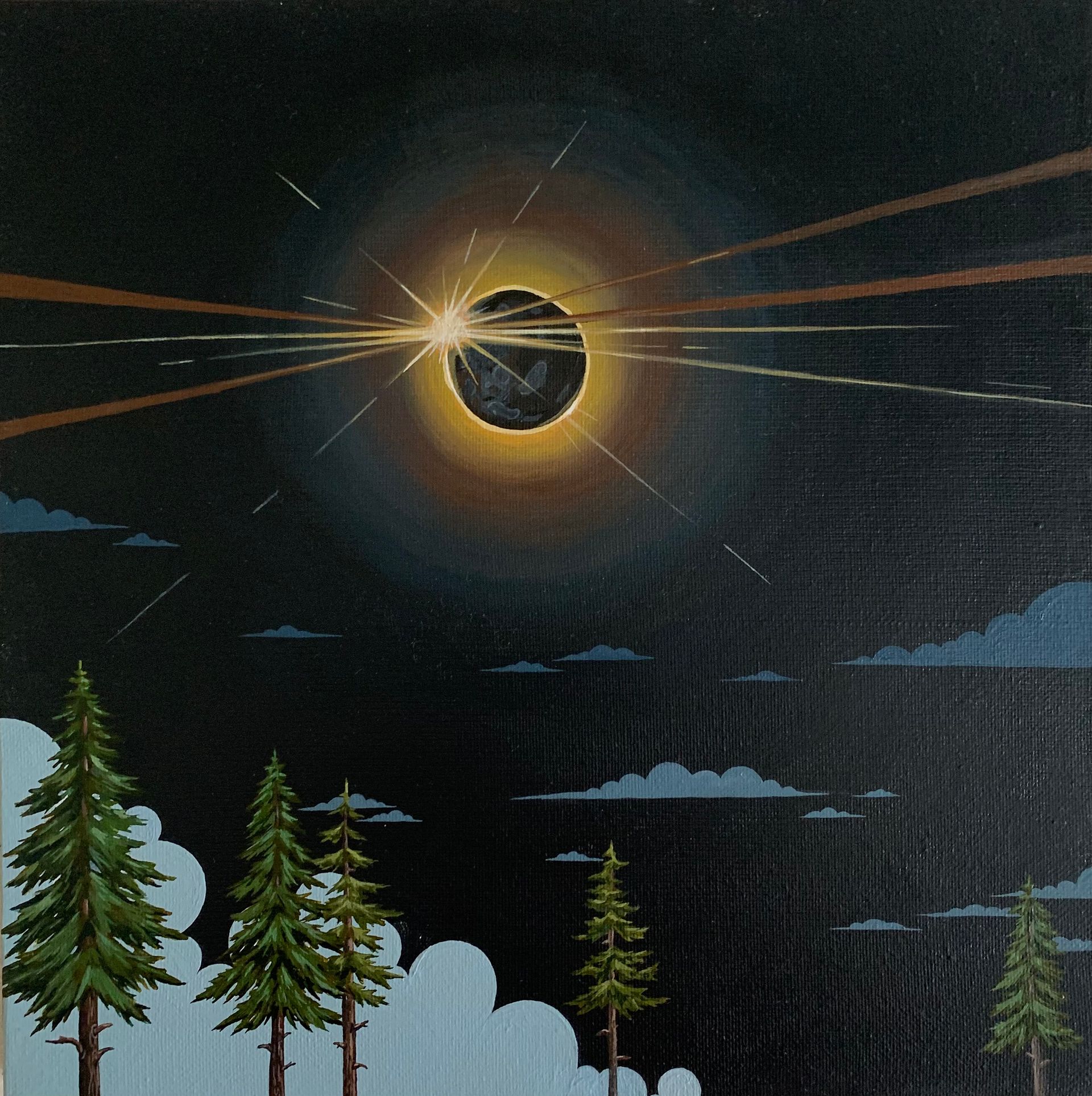 СВЕТ-ЛАНА (Картина, живопись - 
                  30 x 30 см) Затмение