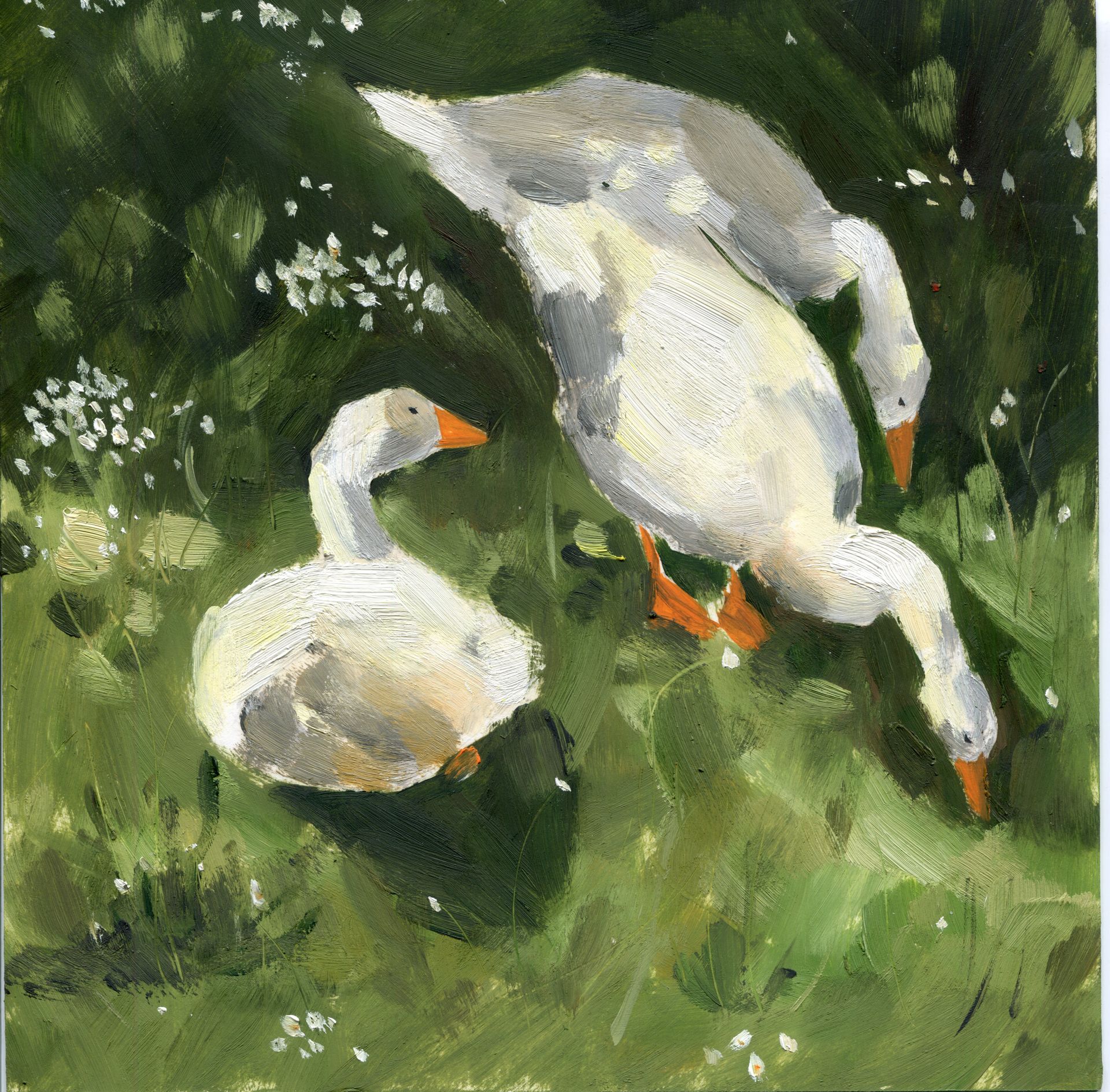 Анна Рудько (Авторская графика - 
                  20 x 20 см) Тихий час в деревне