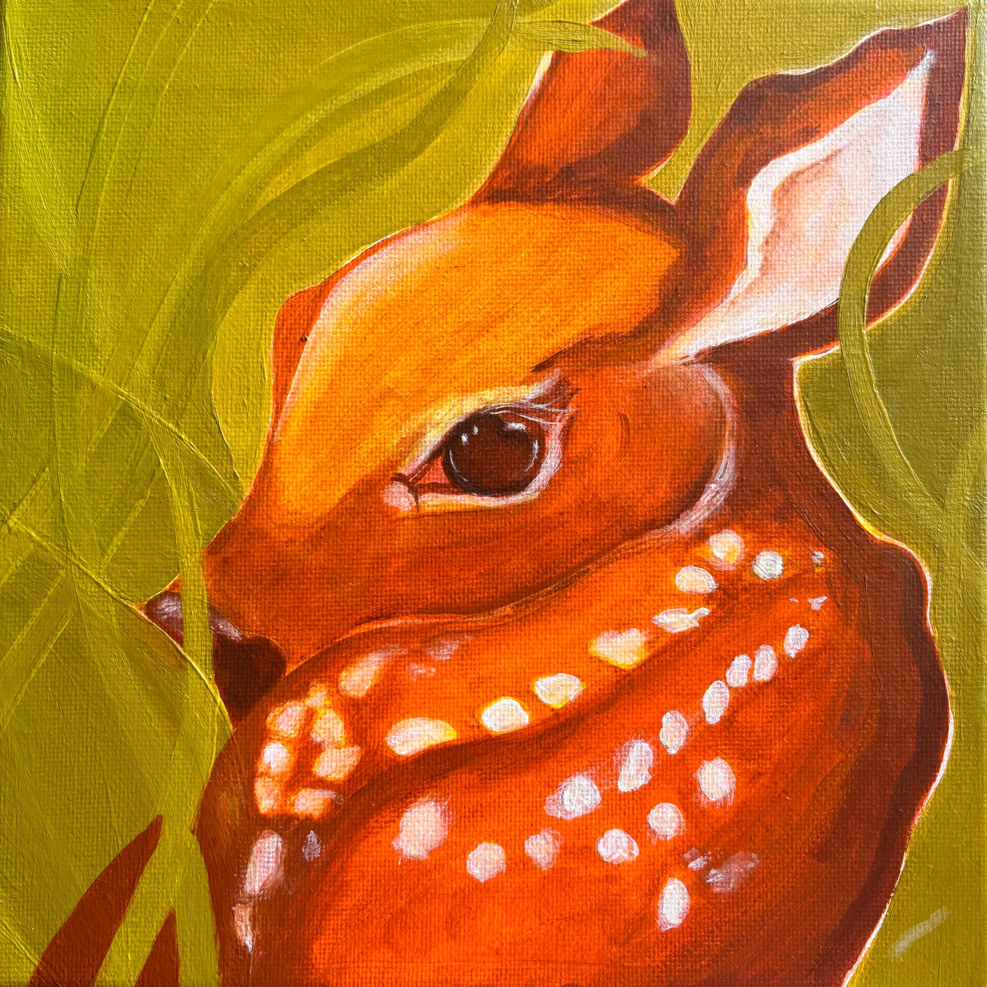 Елена Королева (Картина, живопись - 
                  20 x 20 см) Олененок