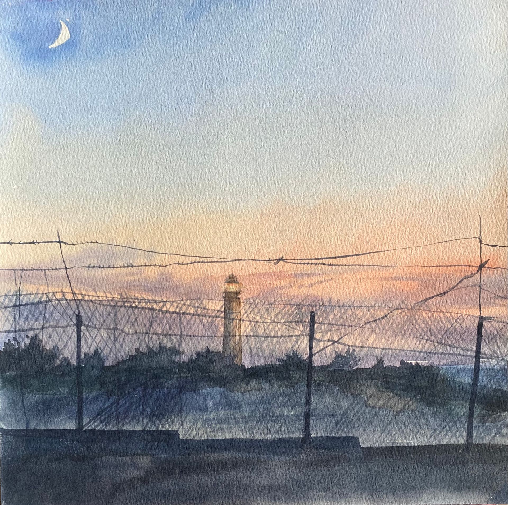 Агне-Мария Силкинайте (Авторская графика - 
                  23 x 23 см) Маяк