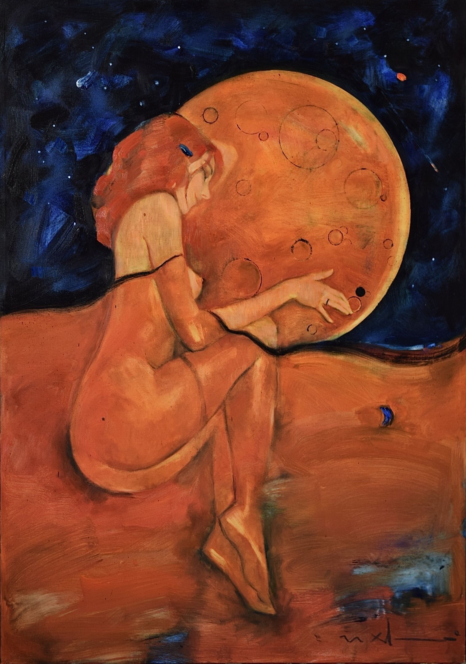 Илья Хахарев (Картина, живопись - 
                  95 x 130 см) Земля и Луна