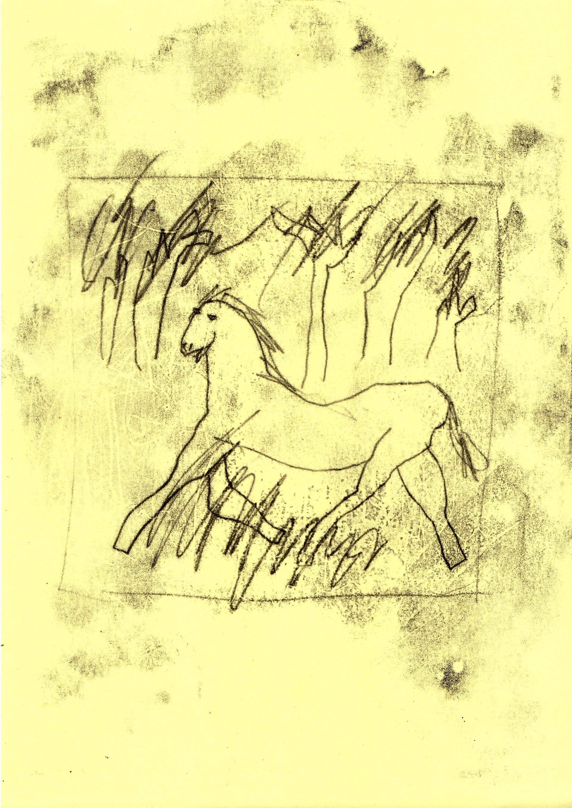 Анна Диал (Графика печатная - 
                  21 x 29.7 см) Лошадка в лесу